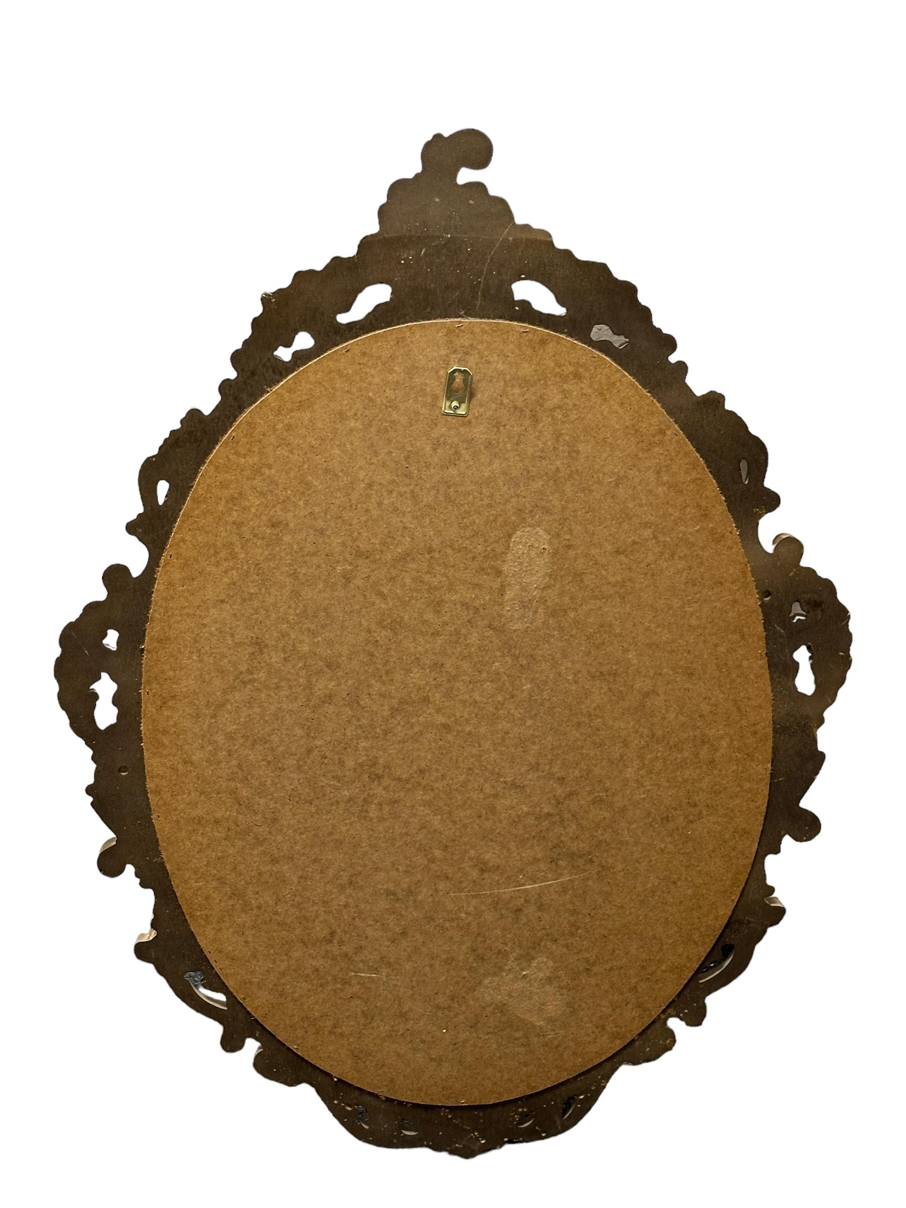 Beautiful Stunning Gilded Tole Toleware Mirror Vintage, Italy, 1950s For Sale 1