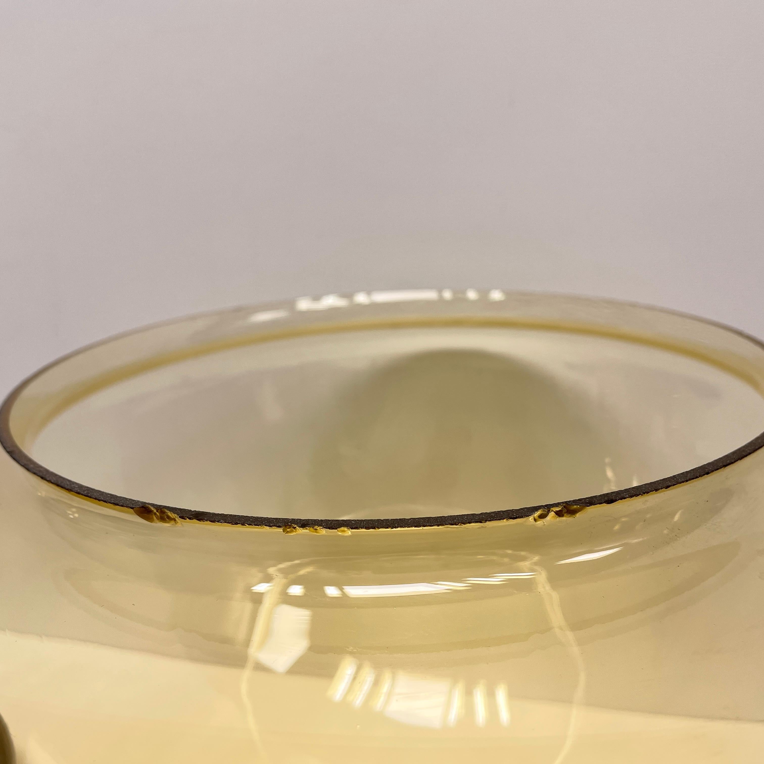 Beautiful Stunning Large Amber Glass and Brass Glashuette Limburg Flush Mount For Sale 2