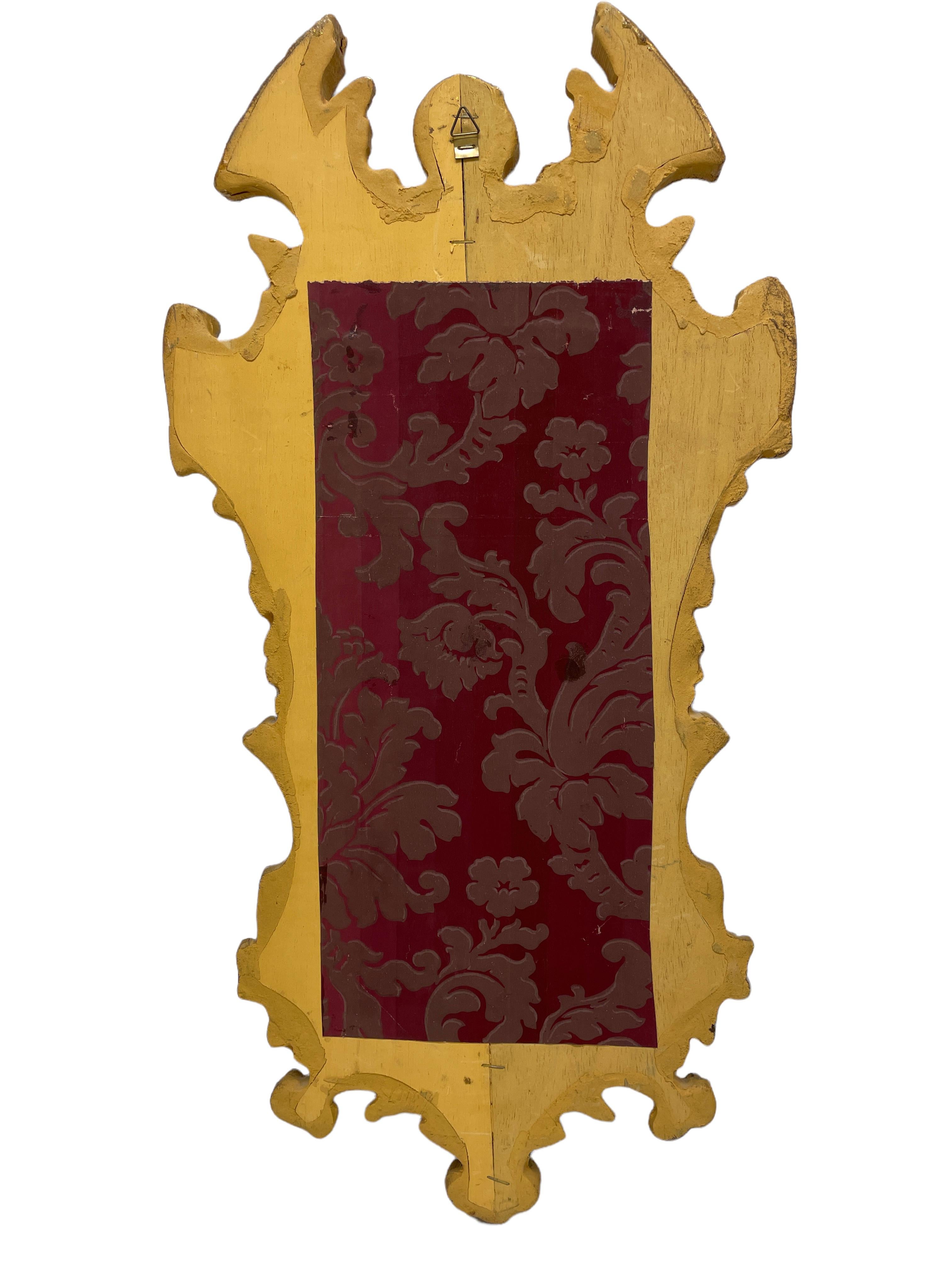 Precioso Espejo Ornamentado de Tole Toleware con Marco Dorado, Italia Antique 1900s en venta 5