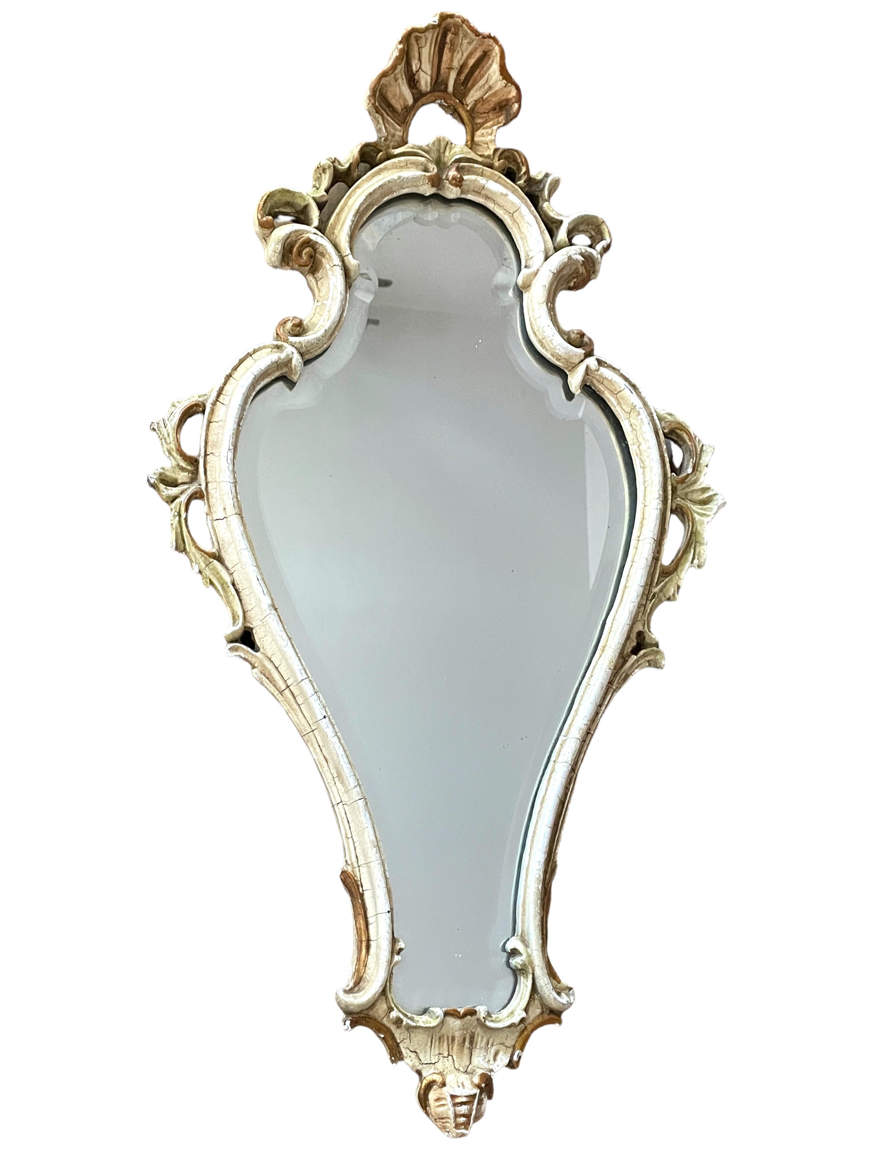 Beautiful Stunning Rococo Tole Toleware Mirror Vintage, Germany, 19th Century For Sale 2