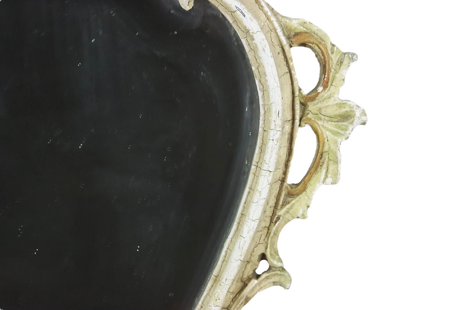 Beautiful Stunning Rococo Tole Toleware Mirror Vintage, Germany, 19th Century For Sale 6