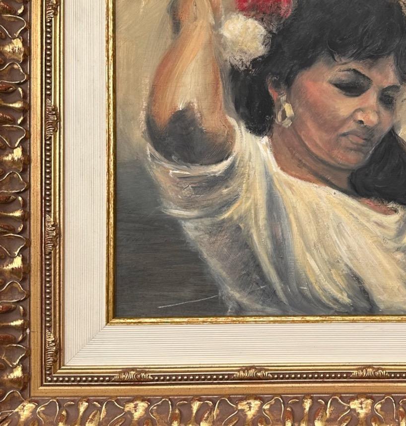 Art déco Beau portrait d'une femme peint à l'huile en vente