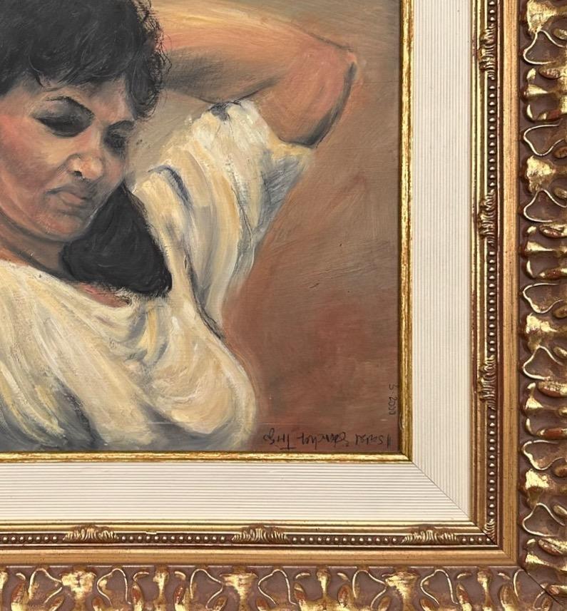 Espagnol Beau portrait d'une femme peint à l'huile en vente