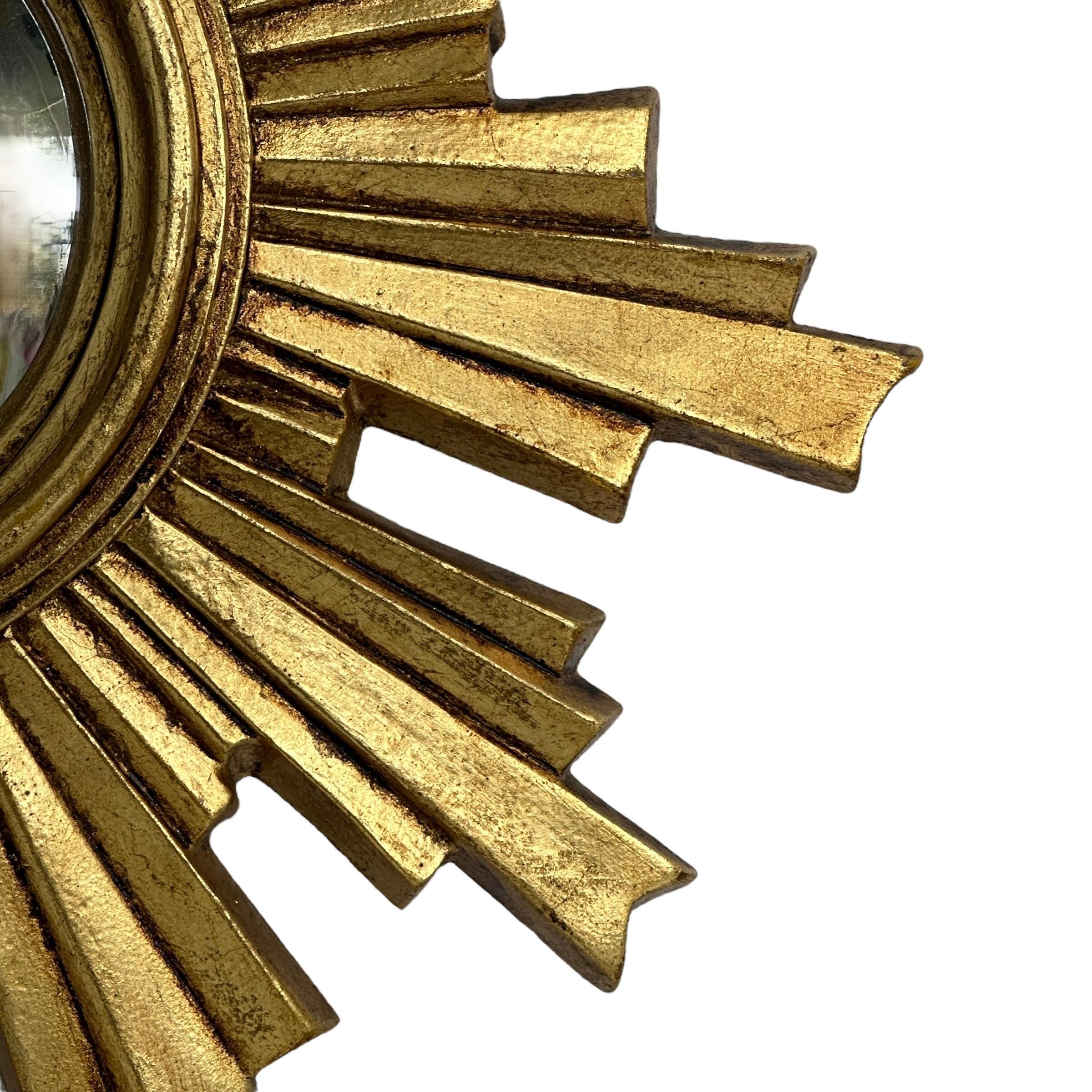 Beautiful Sunburst Starburst Convex Mirror Composition, German, circa 1960s For Sale 1