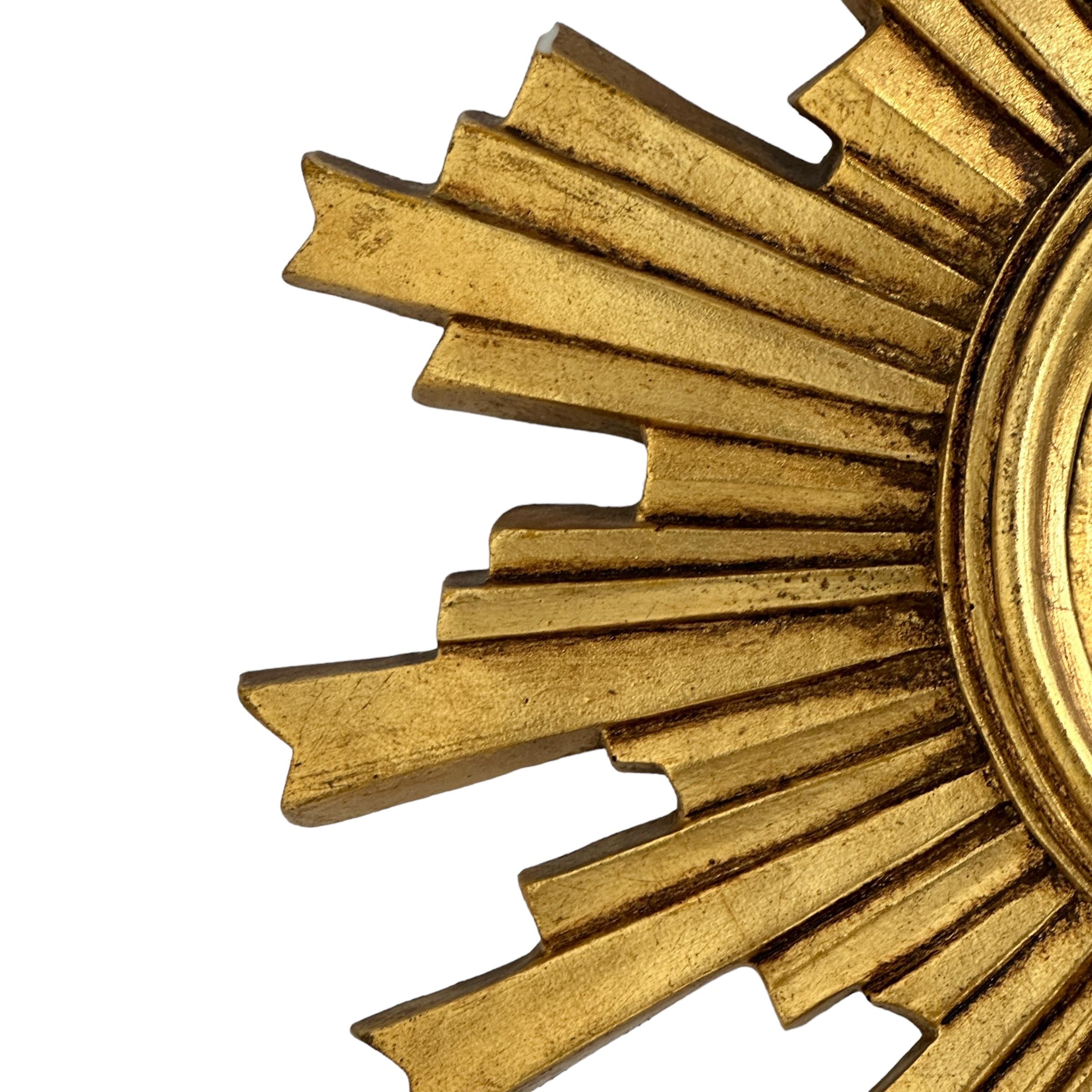 Beautiful Sunburst Starburst Convex Mirror Composition, German, circa 1960s For Sale 3
