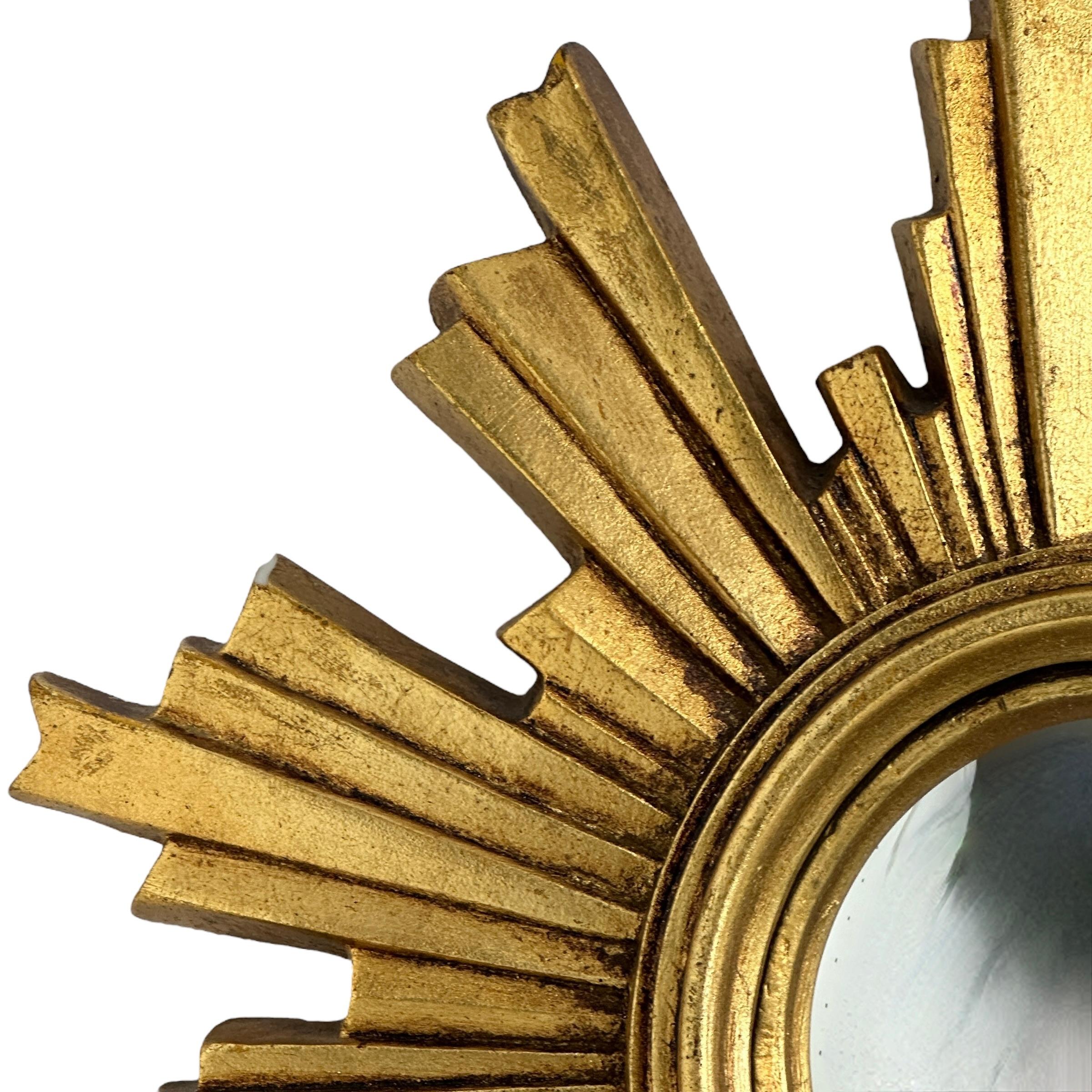 Beautiful Sunburst Starburst Convex Mirror Composition, German, circa 1960s For Sale 4