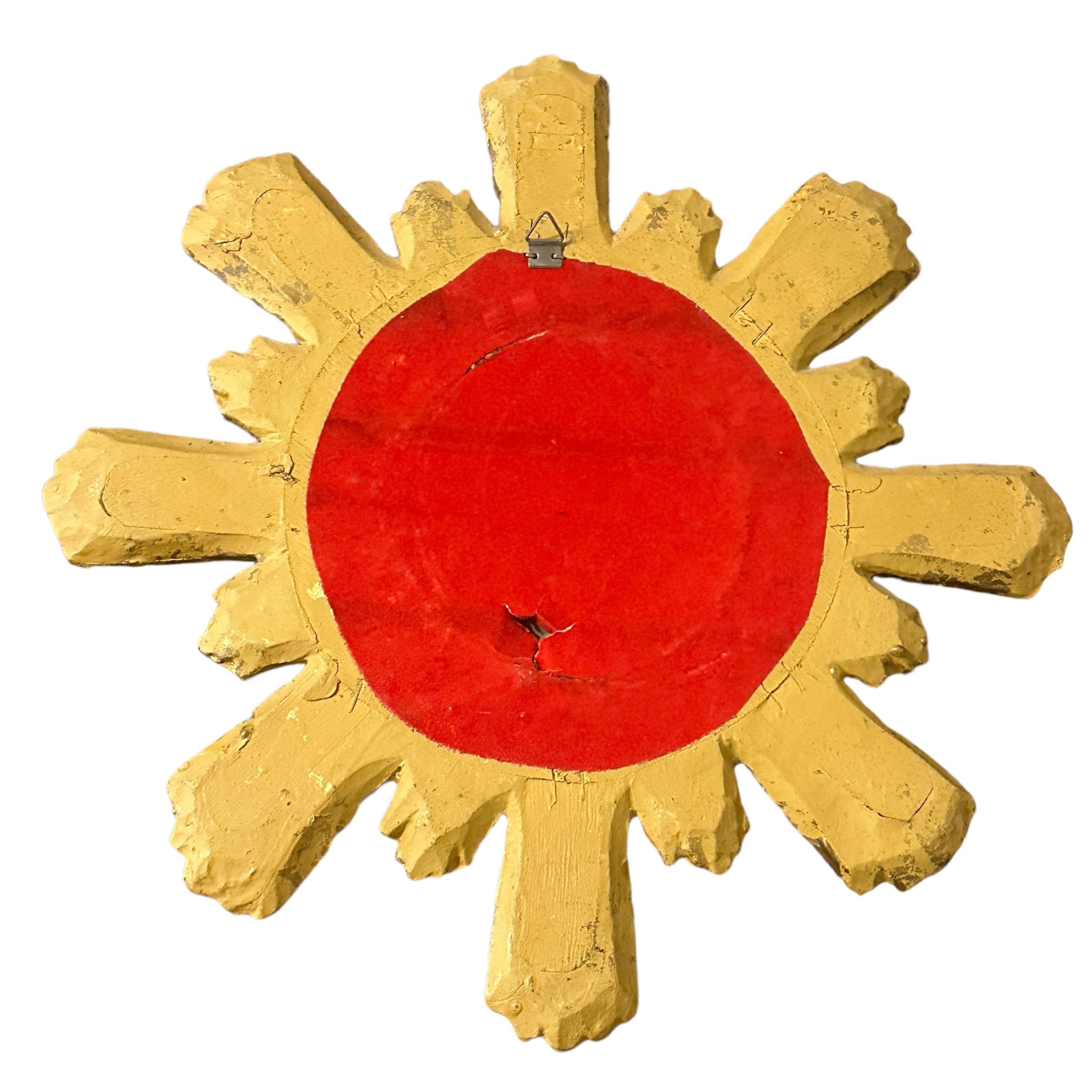 Beautiful Sunburst Starburst Mirror Gilt Wood Stucco, Italy, circa 1960s For Sale 4