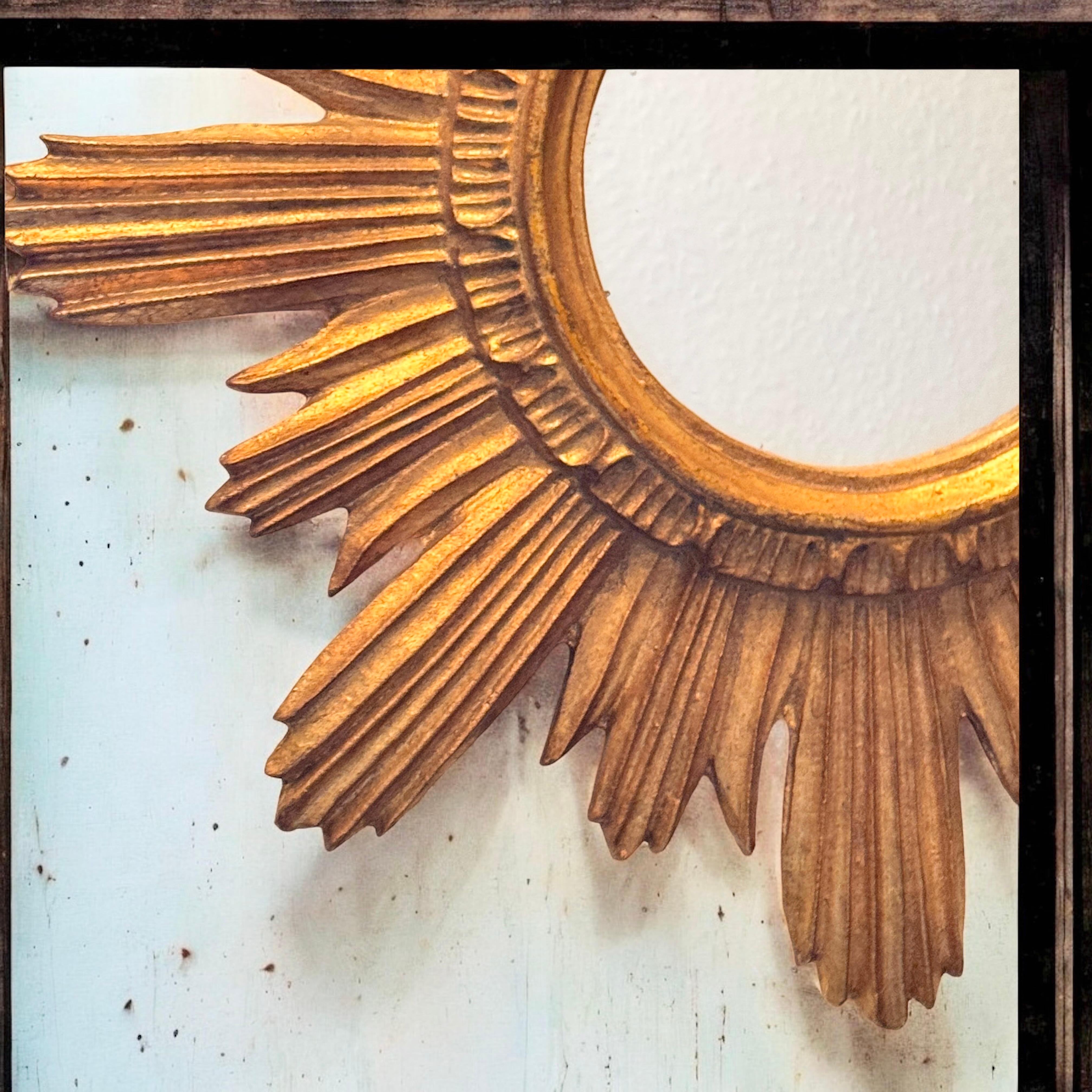 Magnifique miroir en forme d'étoile dorée Wood Stucco, Italie, vers les années 1960 en vente 5