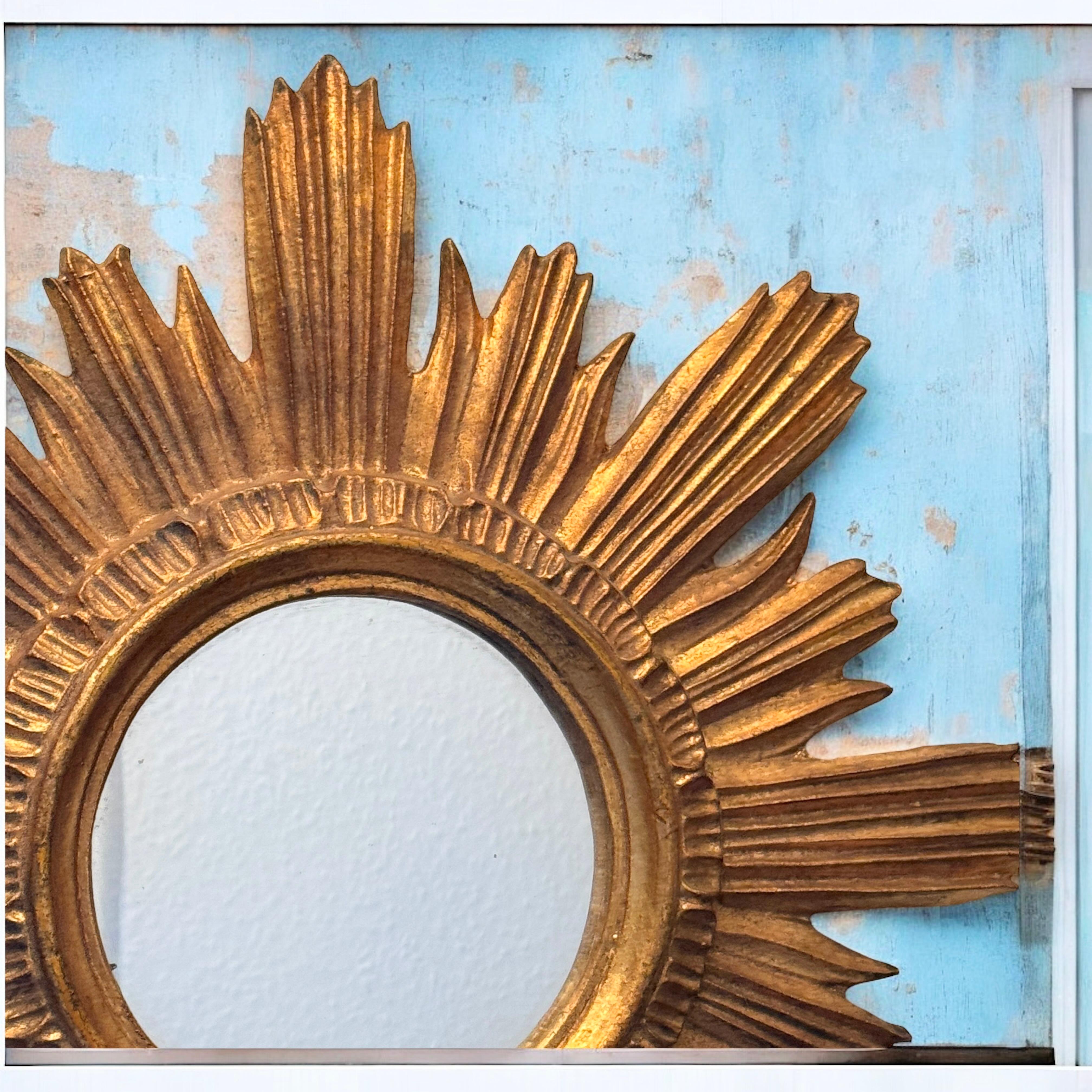 Magnifique miroir en forme d'étoile dorée Wood Stucco, Italie, vers les années 1960 en vente 6