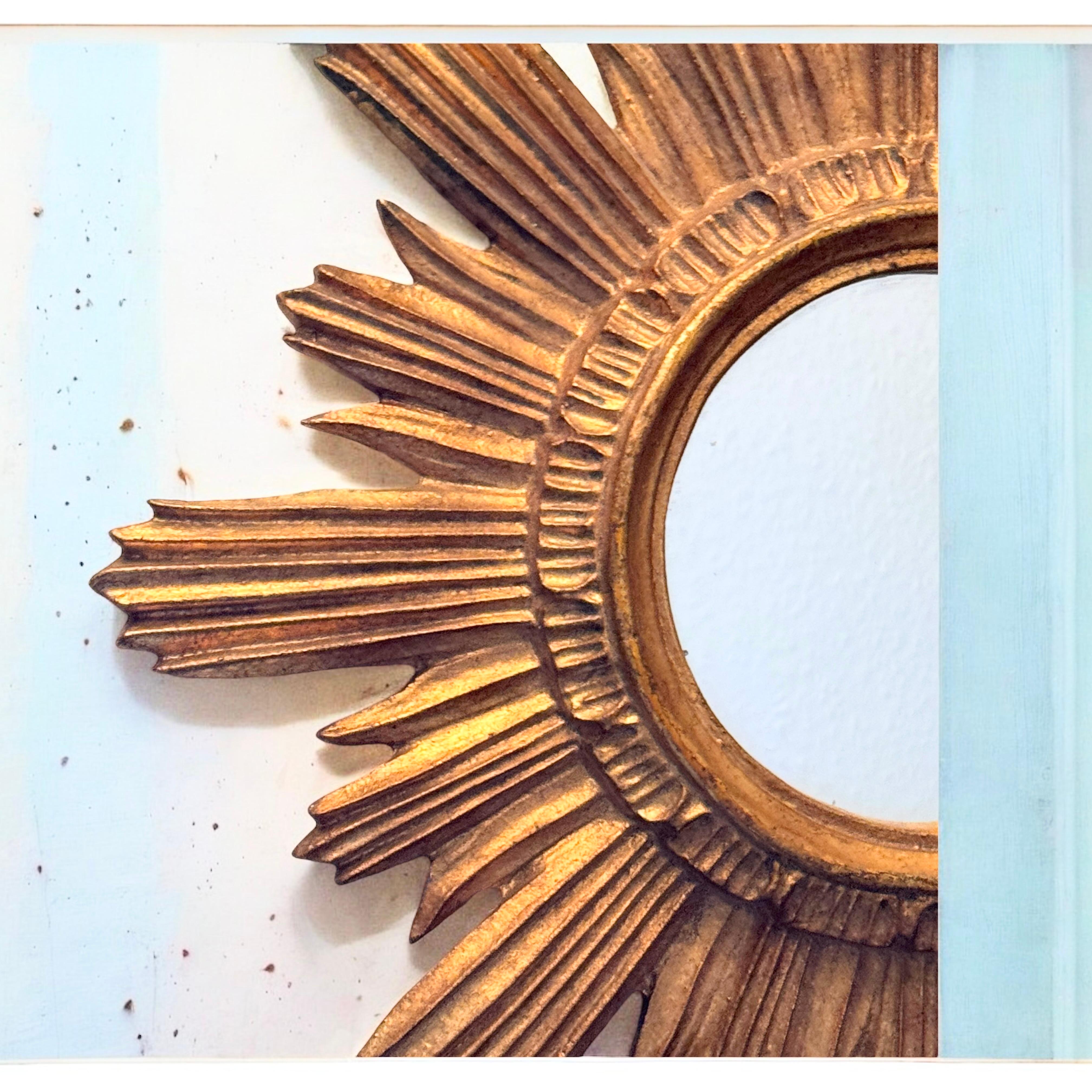 Magnifique miroir en forme d'étoile dorée Wood Stucco, Italie, vers les années 1960 en vente 11