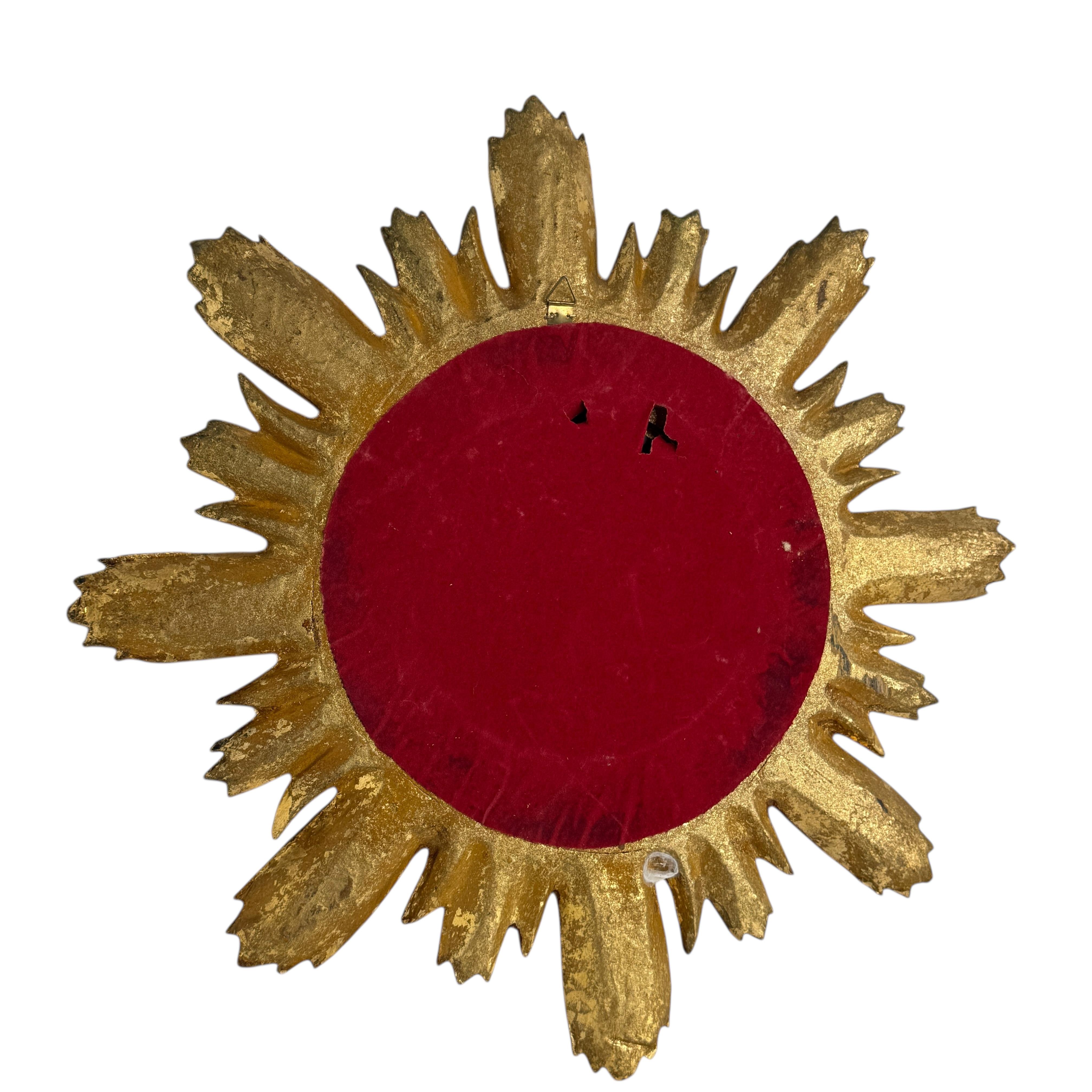Magnifique miroir en forme d'étoile dorée Wood Stucco, Italie, vers les années 1960 en vente 12