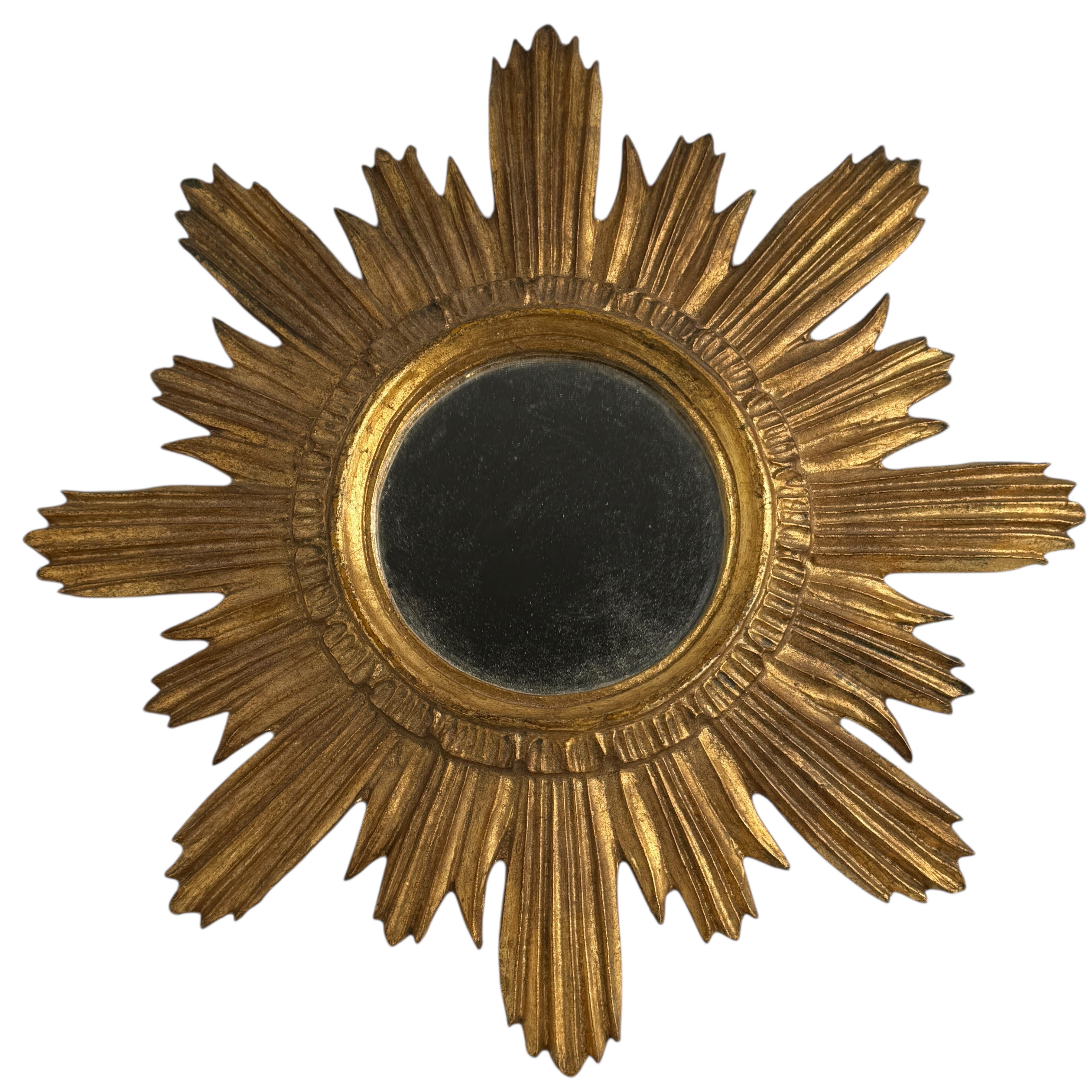 Magnifique miroir en forme d'étoile dorée Wood Stucco, Italie, vers les années 1960 en vente 2