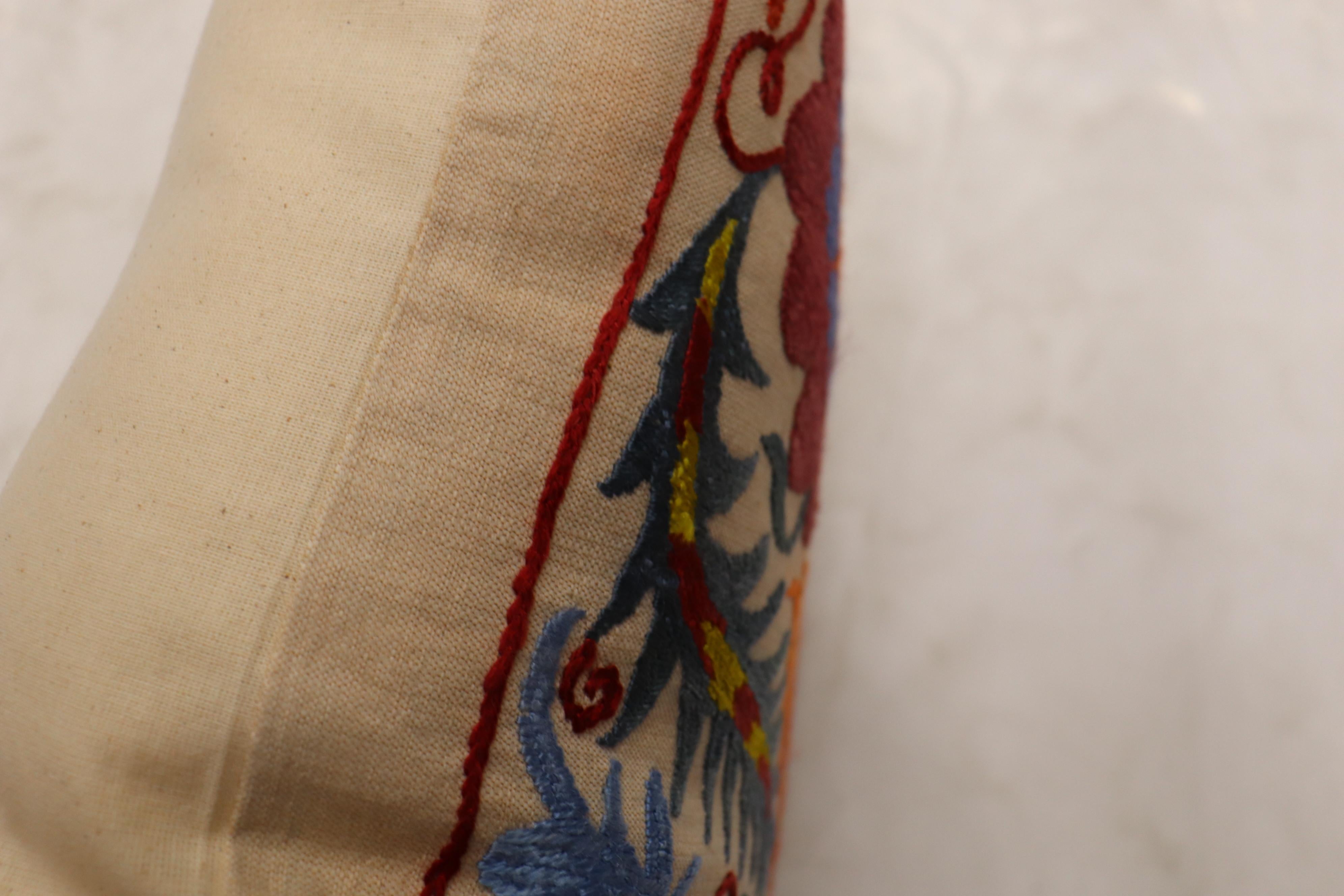 Uzbek Beautiful Suzani Embroidery Textile Pillow