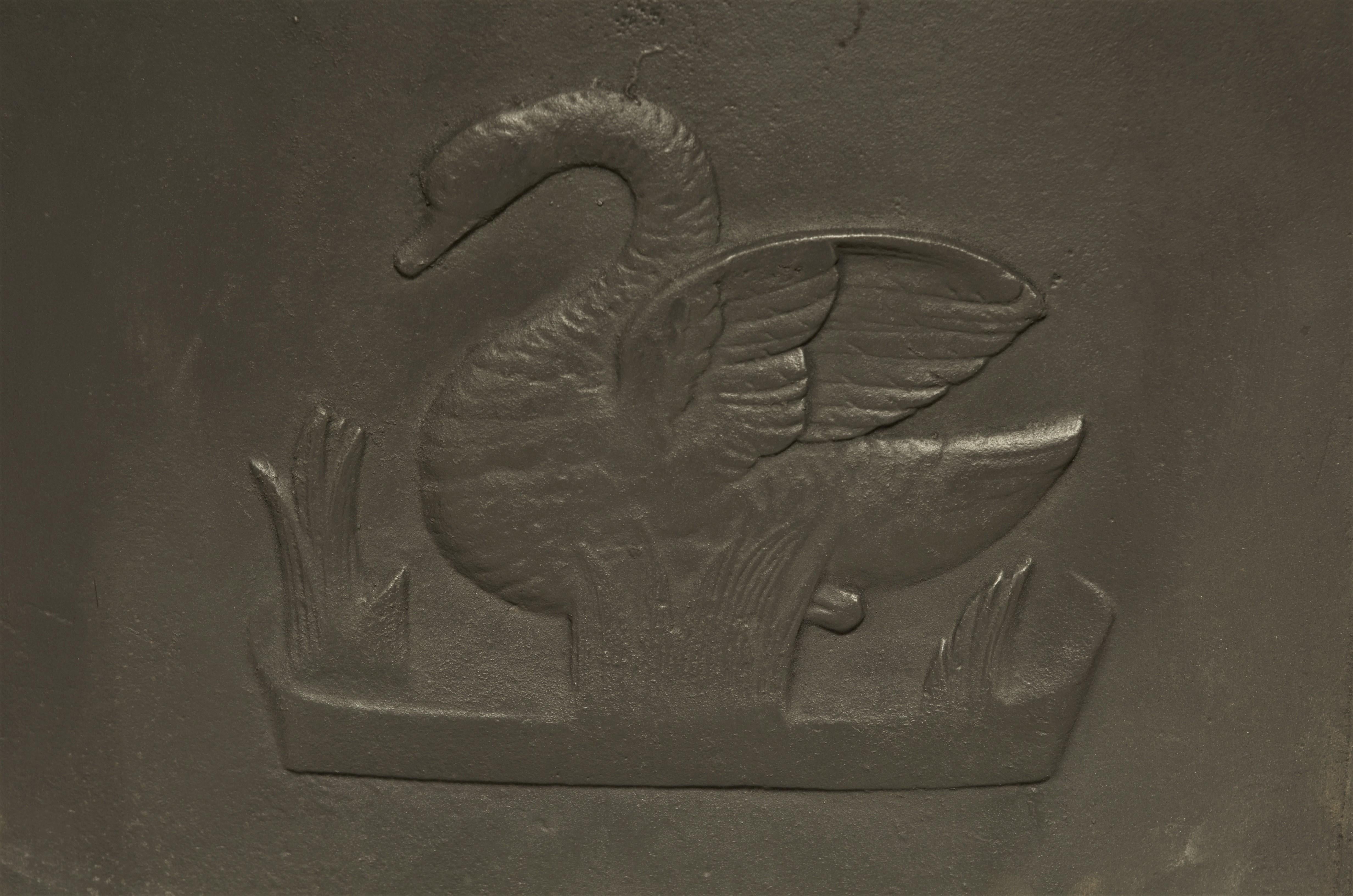 French Beautiful Swan Fireback or Backsplash