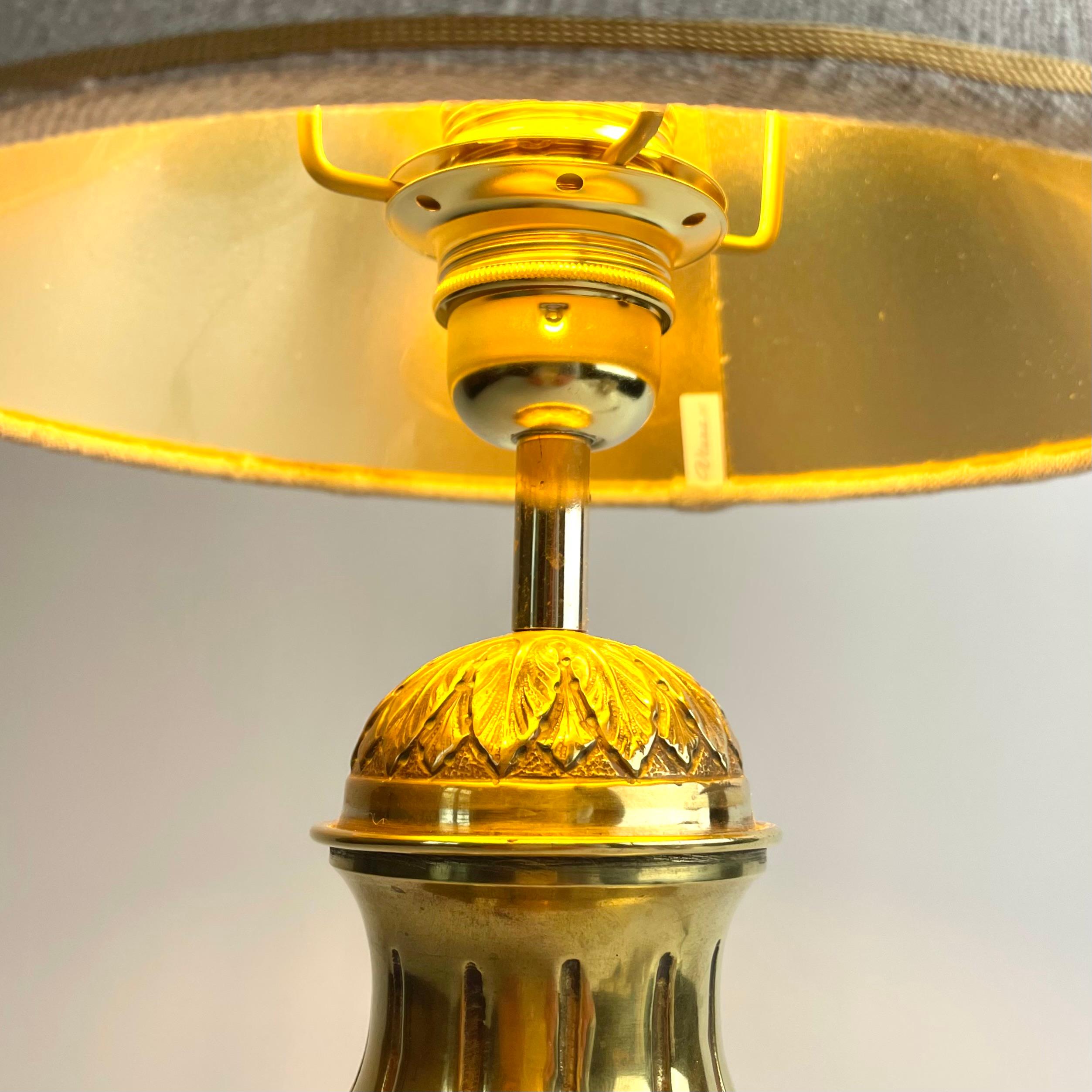 Beautiful Swedish Gustavian Style Brass Table Lamp, Late 19th Century For Sale 5