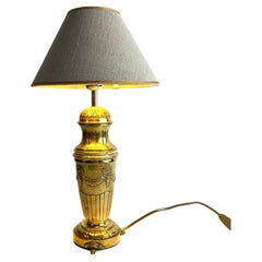 Beautiful Swedish Gustavian Style Brass Table Lamp, Late 19th Century