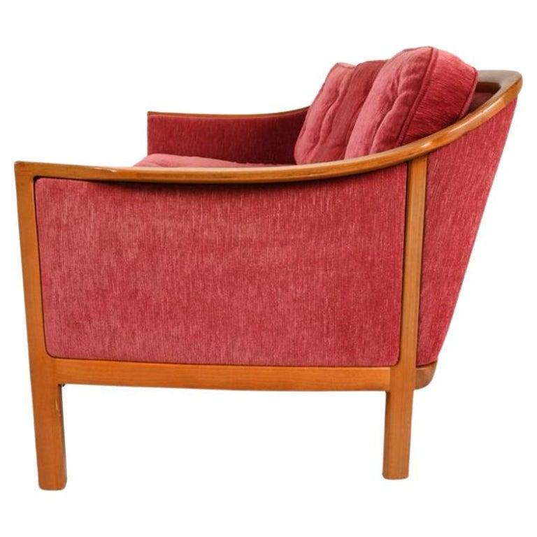 Svedese Bellissimo divano svedese moderno in teak scolpito a 3 posti con imbottitura in vendita