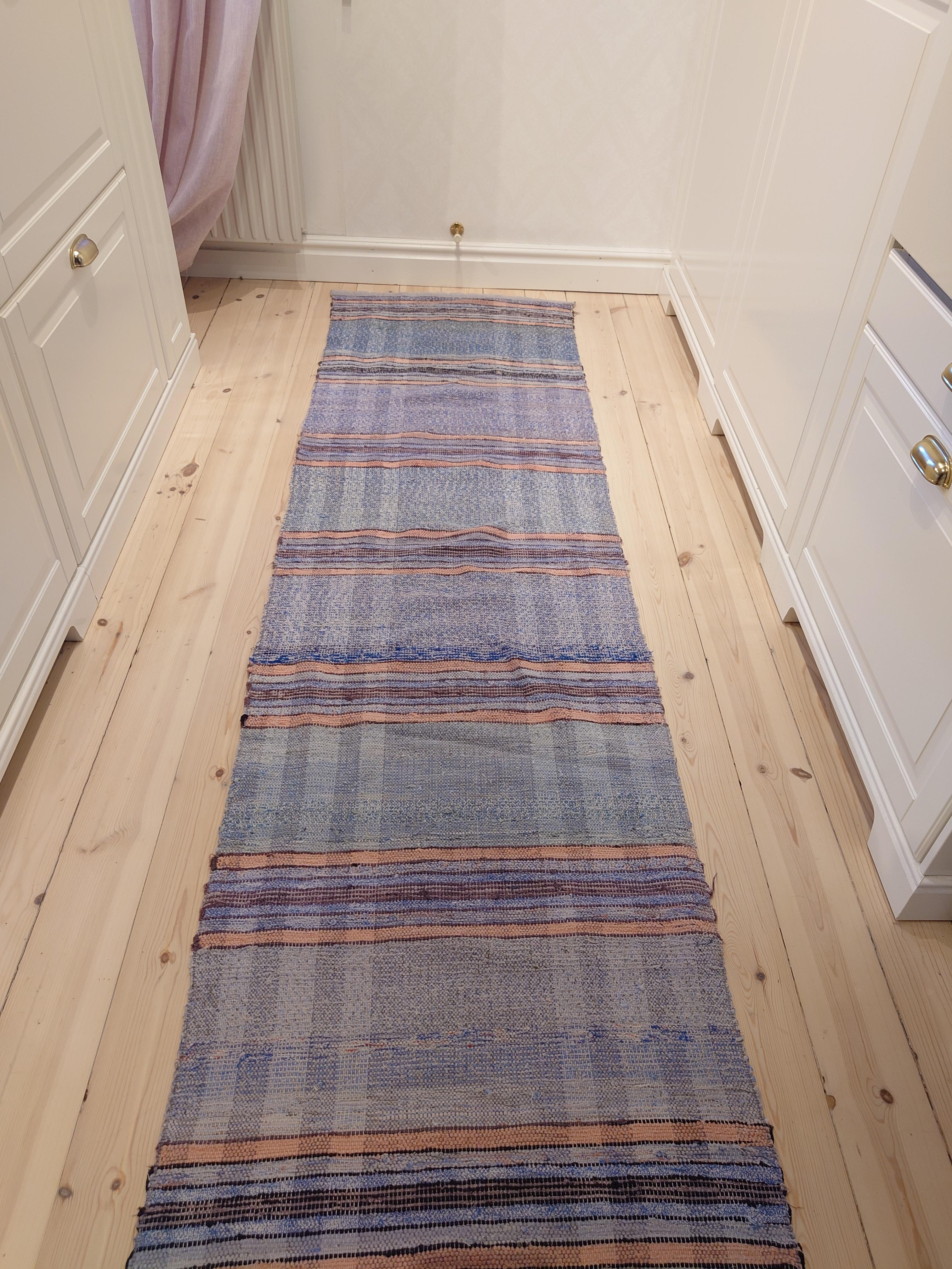 Beautiful Swedish Rag rug country hand woven For Sale 6
