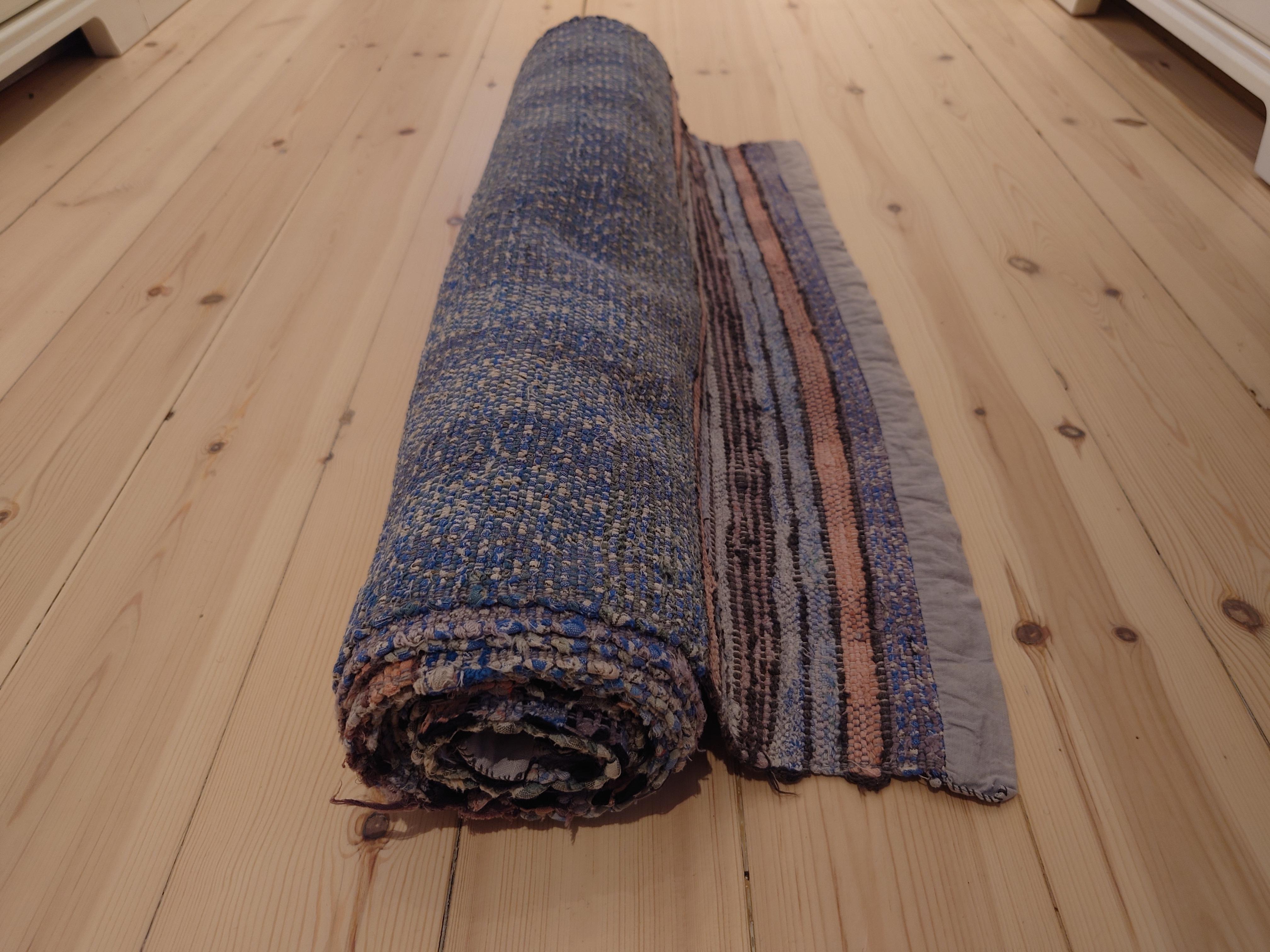 Beautiful Swedish Rag rug country hand woven For Sale 8