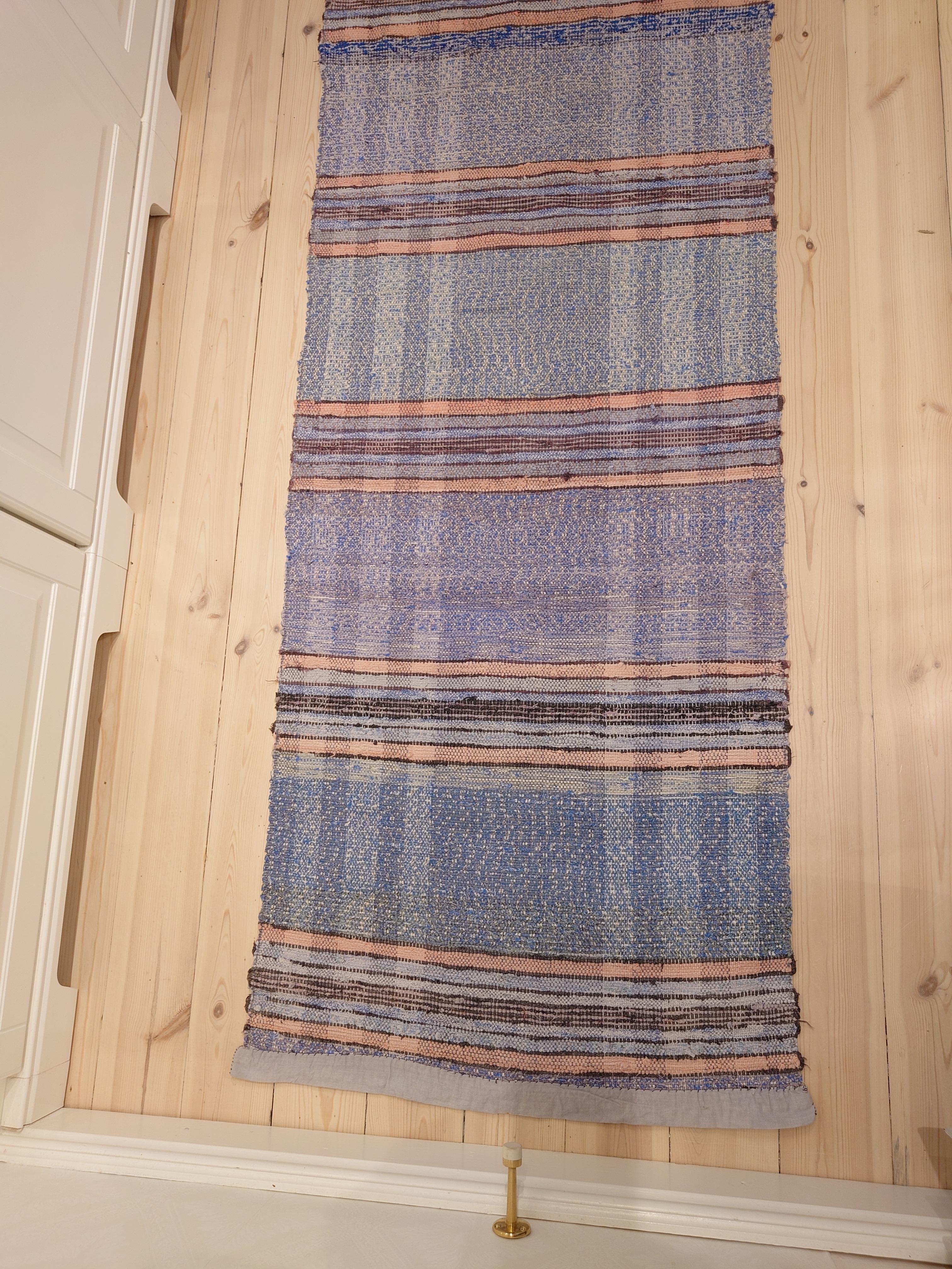 Beautiful Swedish Rag rug country hand woven For Sale 2
