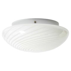 Beautiful Swirl Flush Mount Ceiling- or Wall Lamp made of Glass and Metal Base