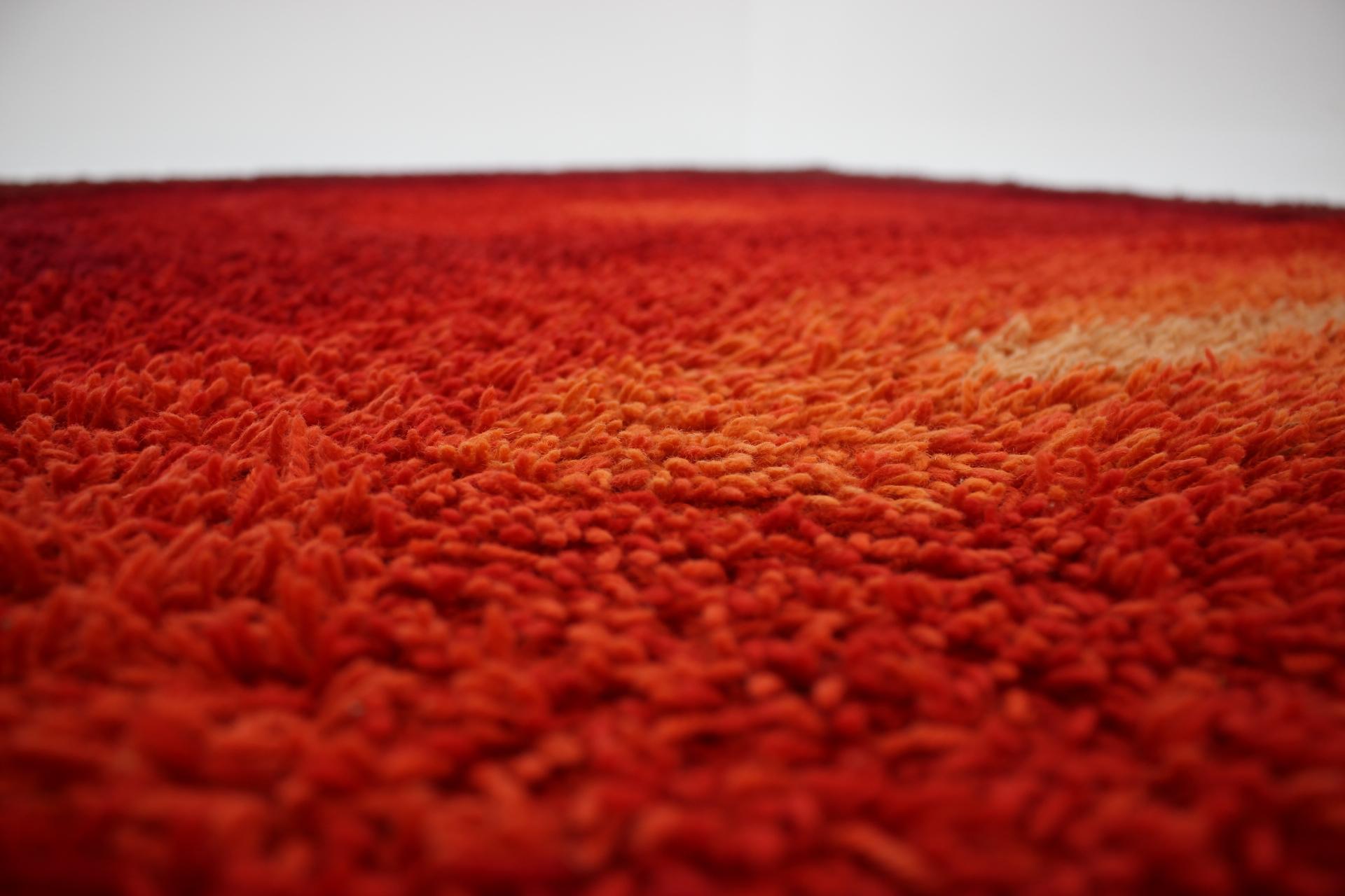 Wool Beautiful Swiss Midcentury Scandinavian Ege Rya Carpet / Rug, 1970s