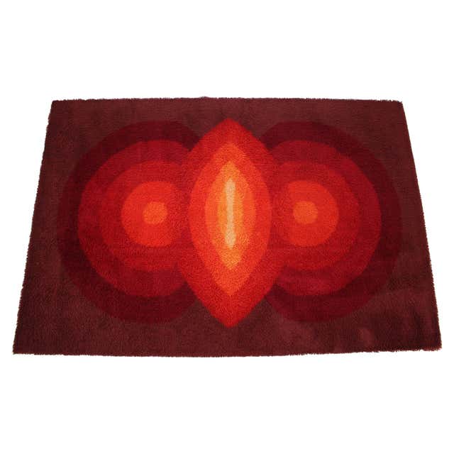 Beautiful Swiss Midcentury Scandinavian Ege Rya Carpet / Rug, 1970s at ...