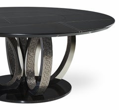 Beautiful Table Base and Top in Marble Rings in Bronze or Polished with Mosaic