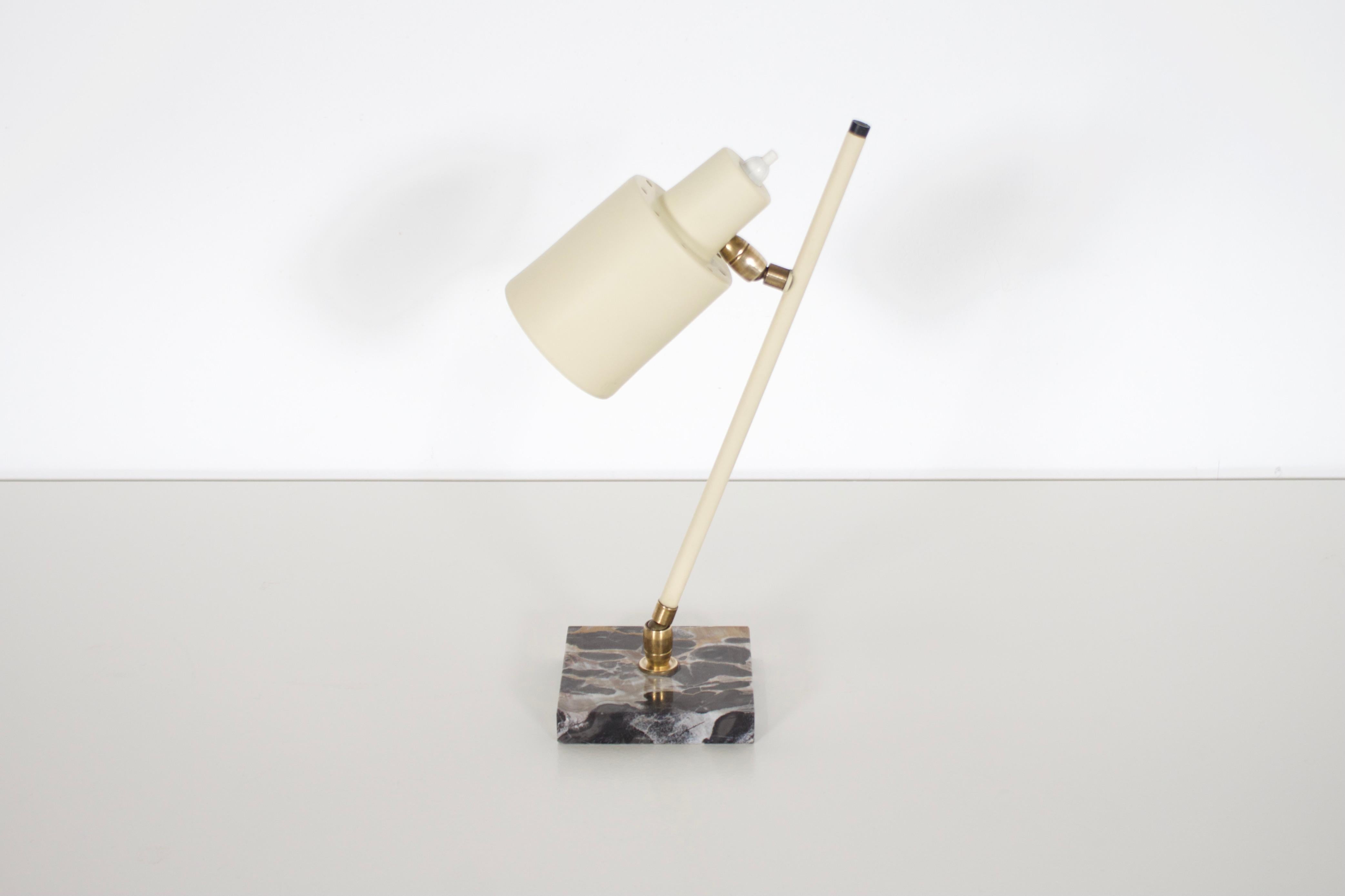 Italian Beautiful Table Lamp by Stilux Milano in Metal and Marble, Italy, 1950s For Sale