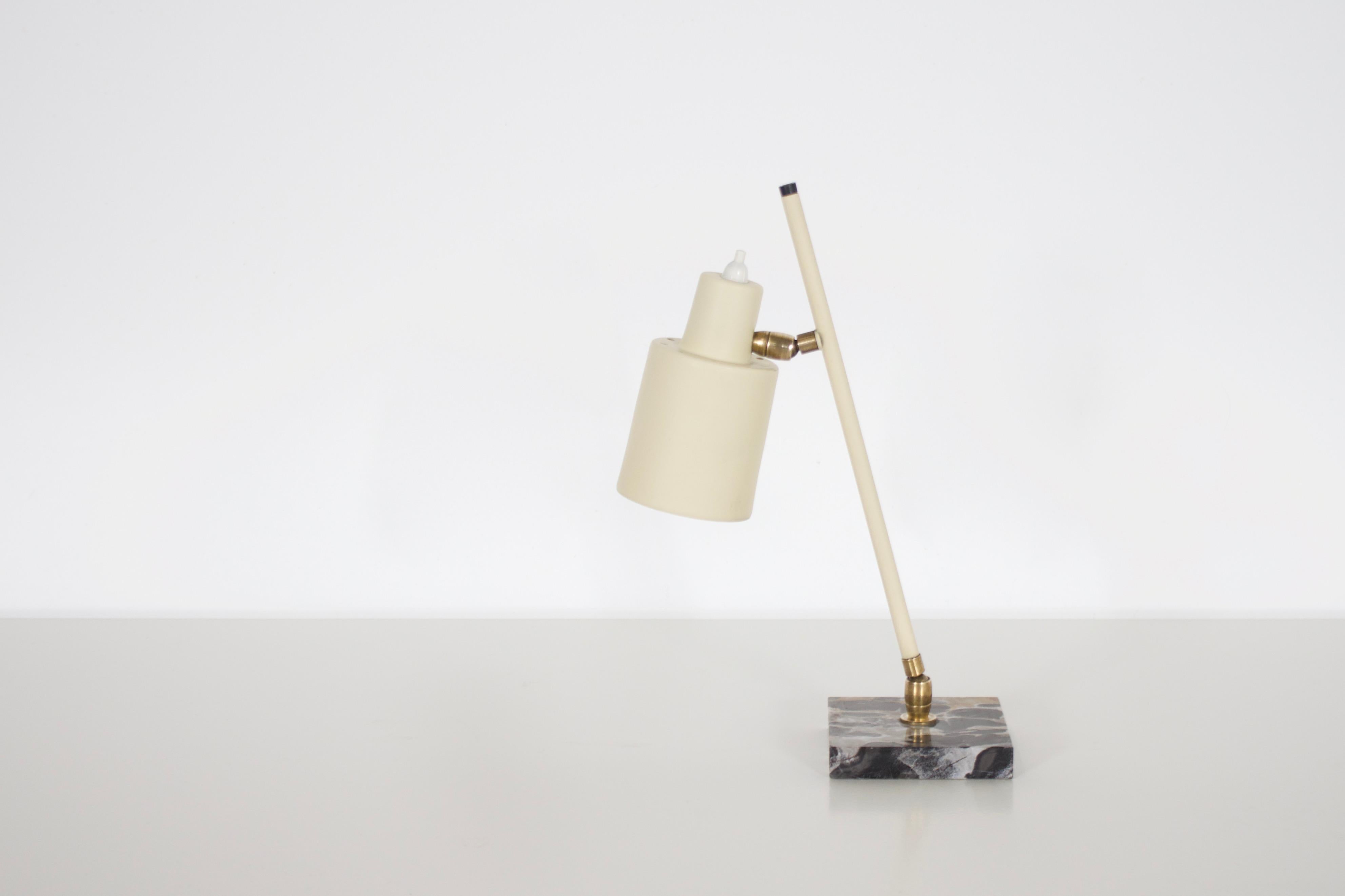 20th Century Beautiful Table Lamp by Stilux Milano in Metal and Marble, Italy, 1950s For Sale