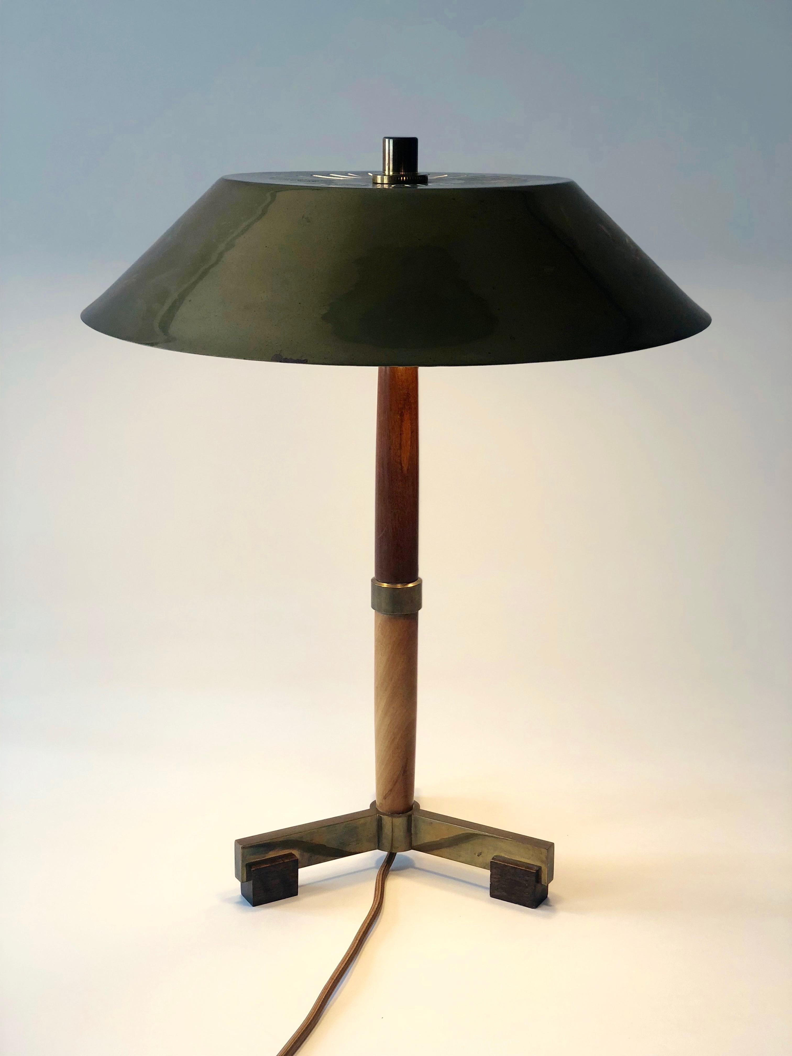 Wood Beautiful Table Lamp from the 1920's, Austria- Czech Republic