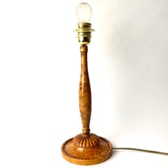Beautiful Table Lamp in Karelian Birch, Swedish Grace 1920s