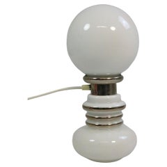 Schöne Tischlampe, Murano-Glas, weiß, Original 1970er Jahre