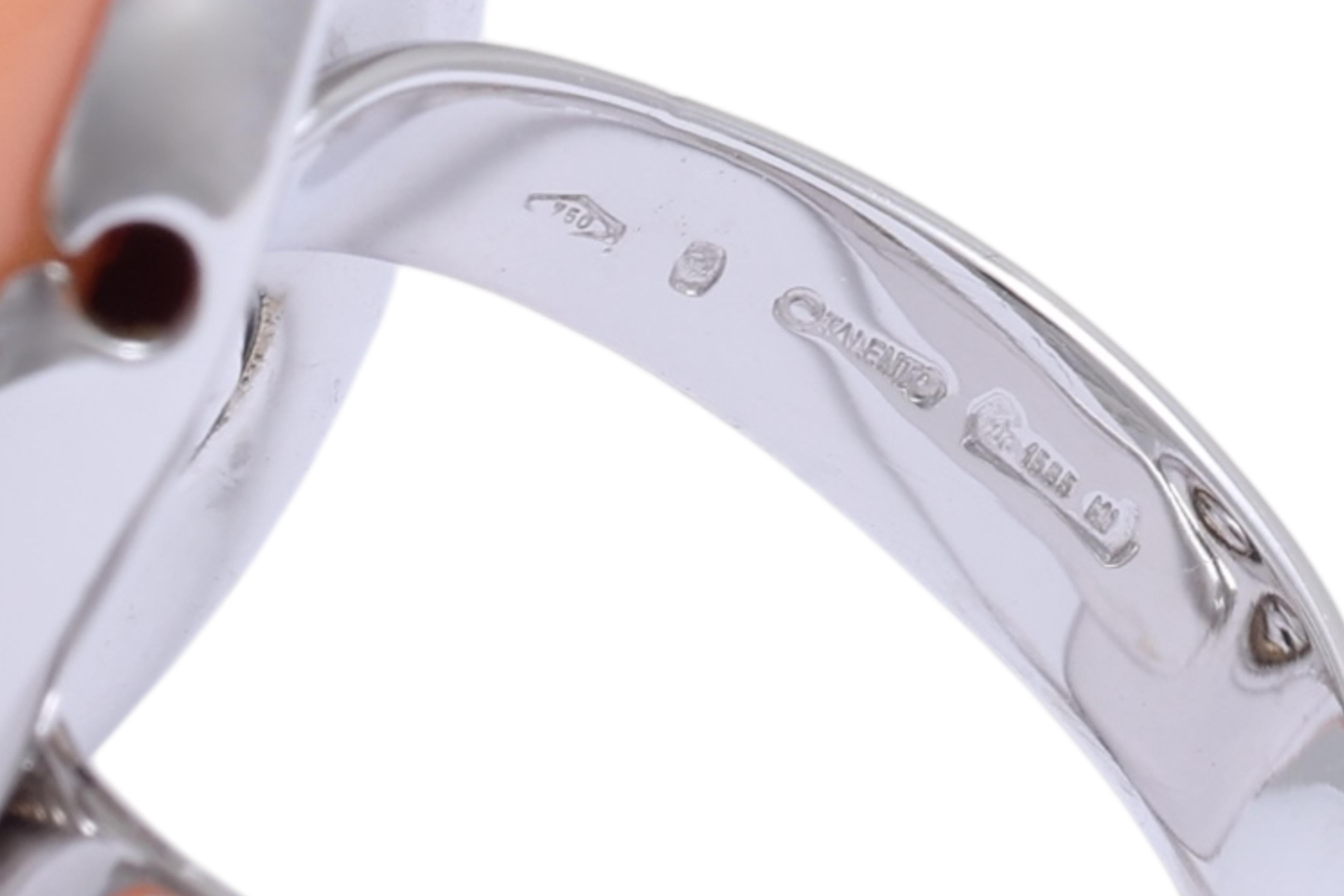 Magnifique bague Talento Italiano avec un grand corail naturel et des diamants en vente 4