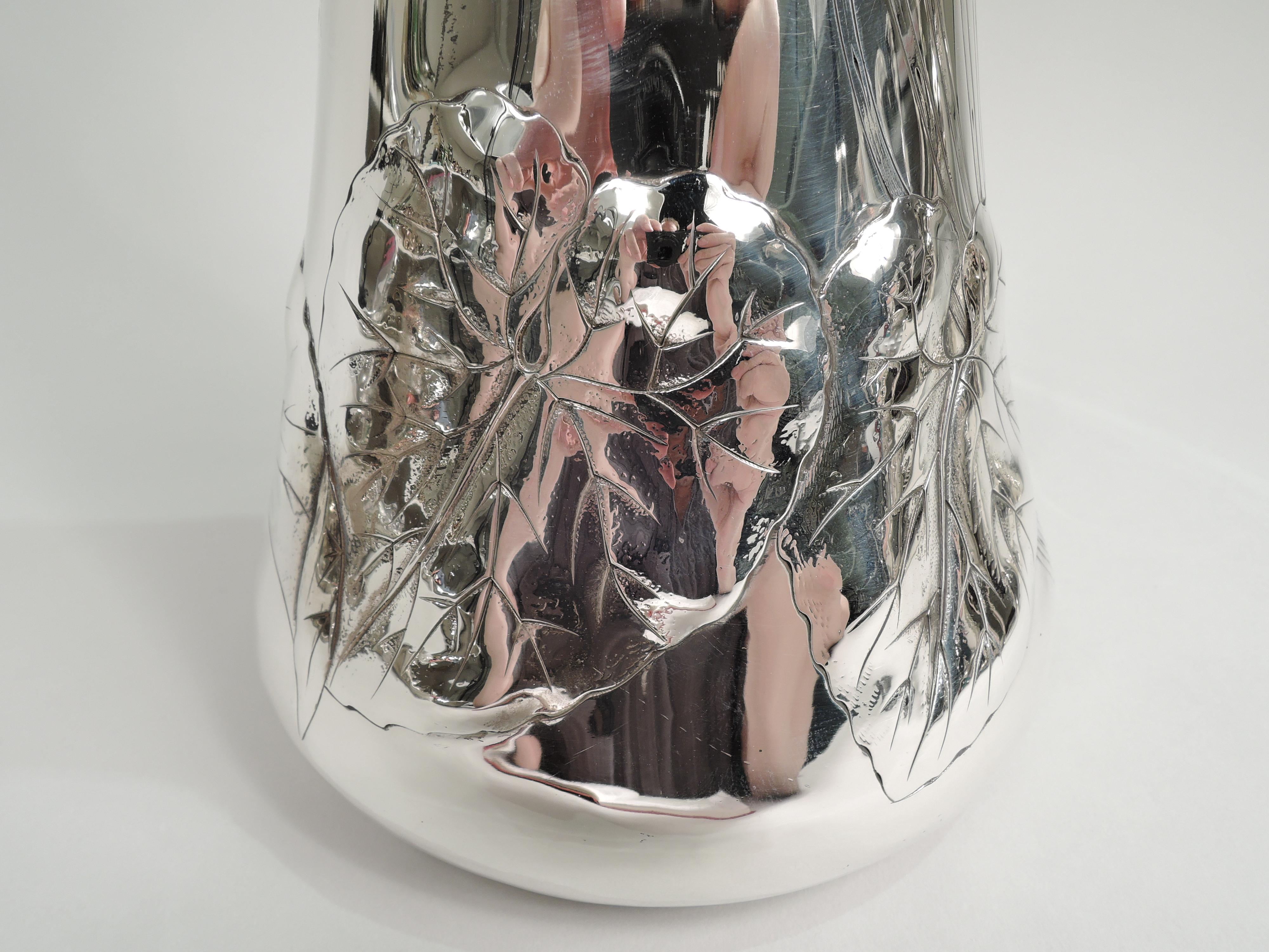 Beautiful Tall American Art Nouveau Sterling Silver Vase 1