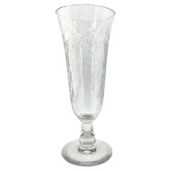 Victorian style Antique Florist Etched Crystal Glass Footed Vase