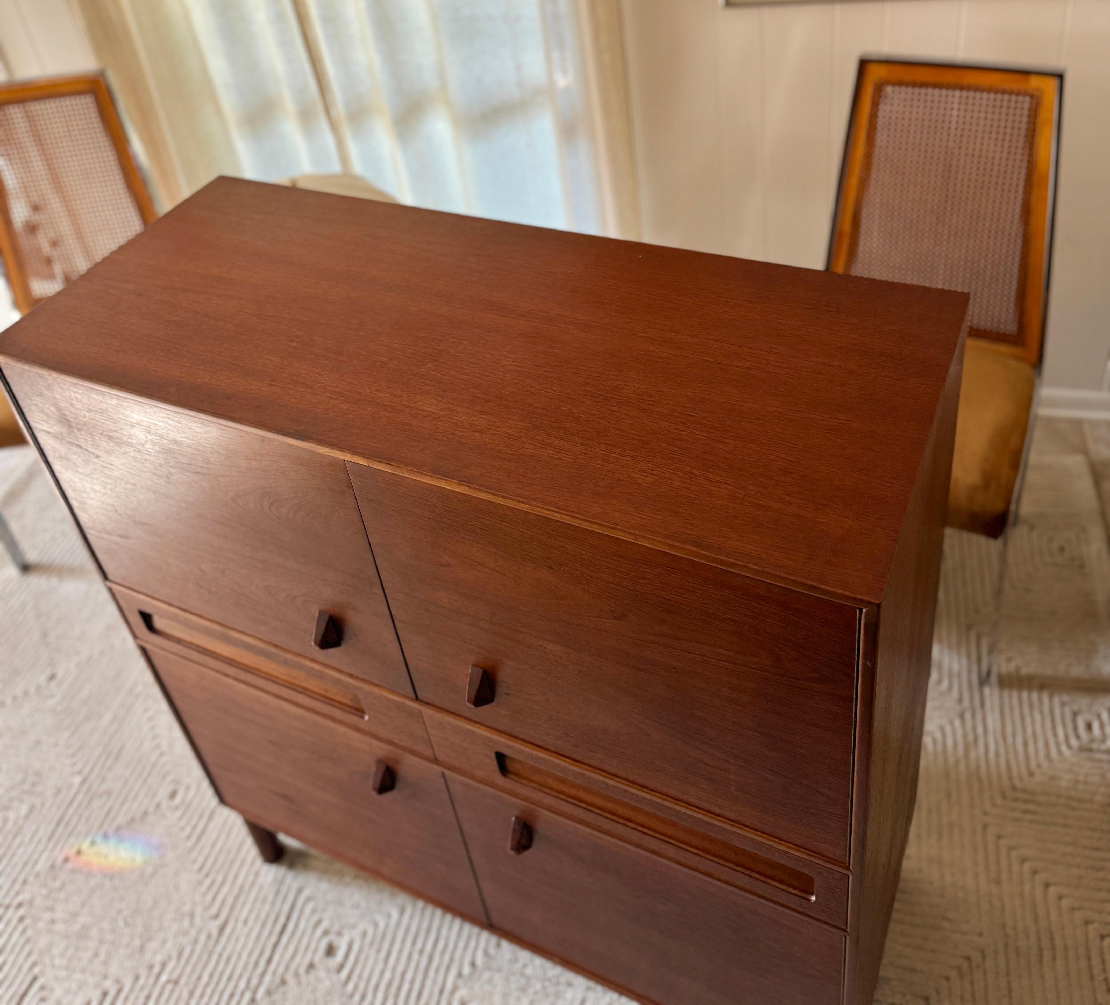 Wood Beautiful tall sideboard designed by Tom Robertson for A.H. McIntosh in Scotland For Sale