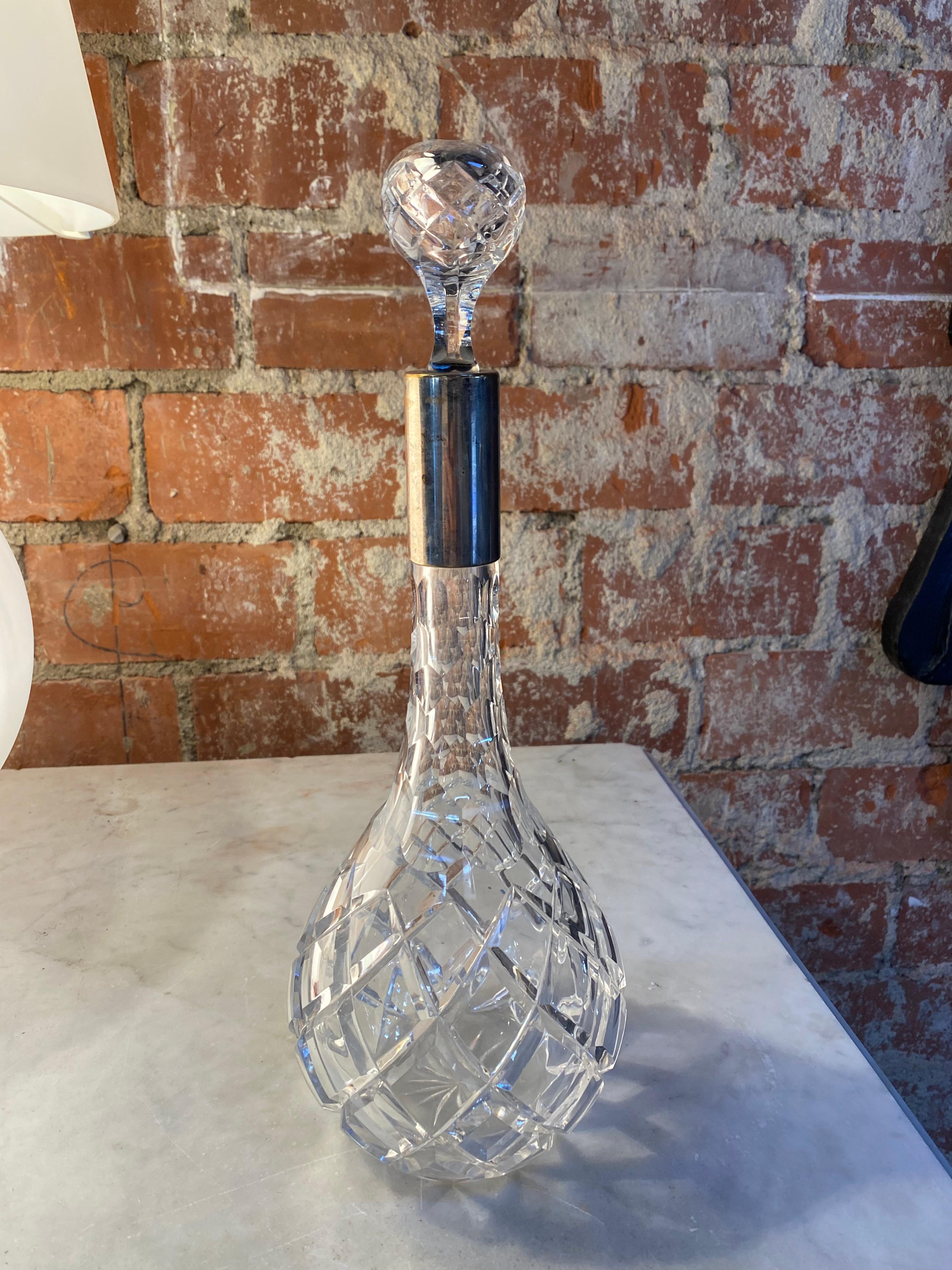 Beautiful crystal bottle made in Italy 1950s.