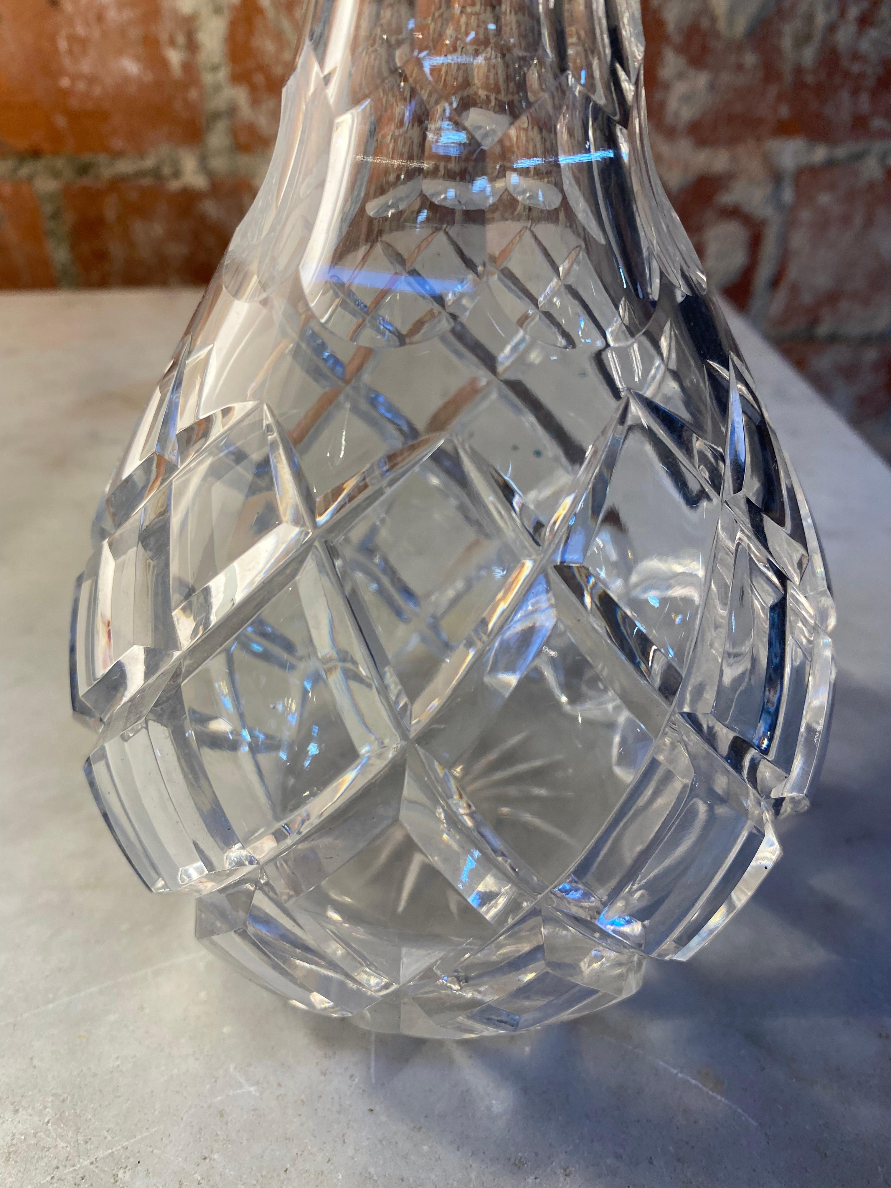Beautiful Tall Vintage Crystal Decanter/Bottle 1920s In Good Condition For Sale In Los Angeles, CA