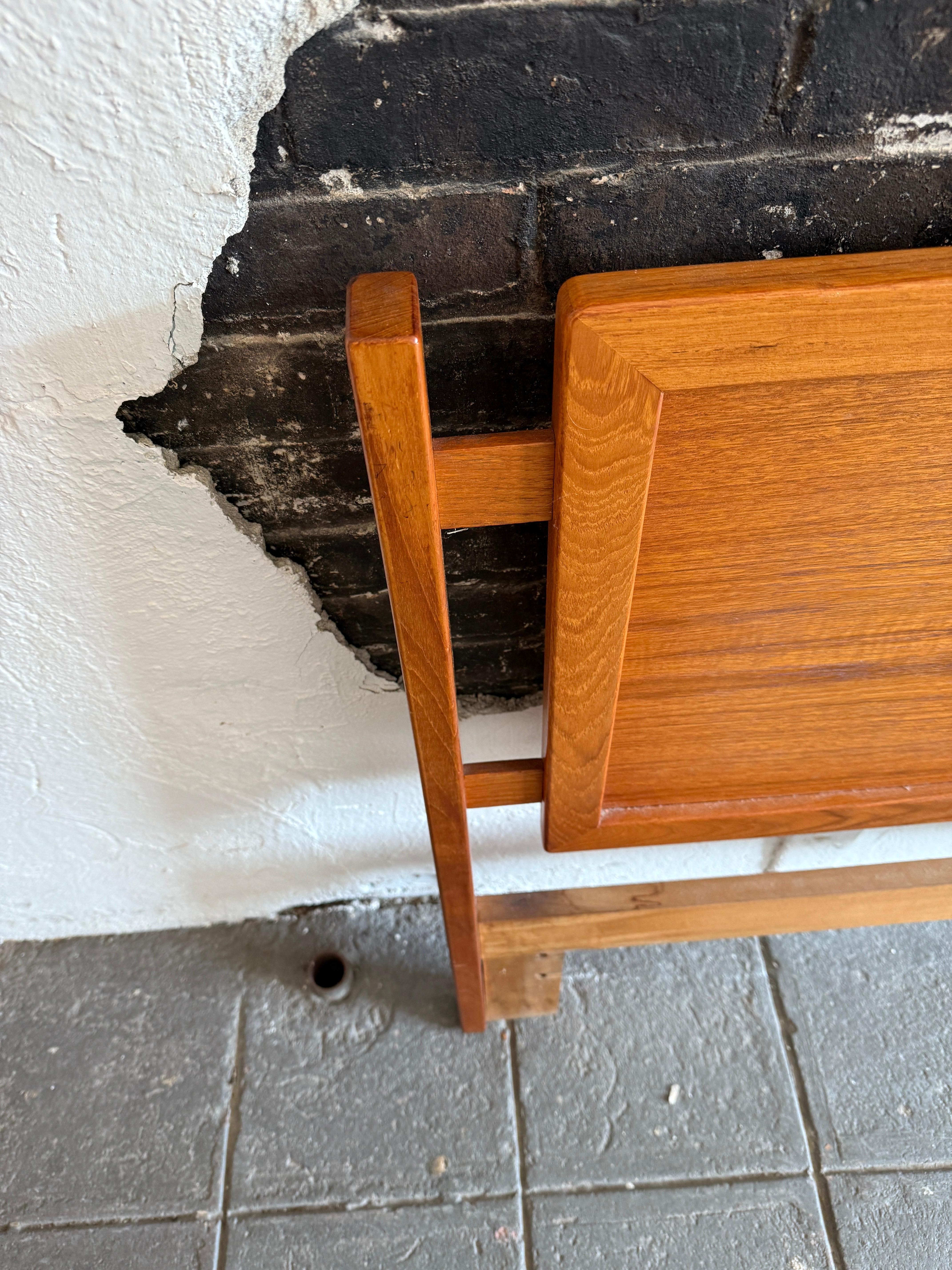 Beautiful Teak Danish Mid-Century Modern Headboard Queen Denmark In Good Condition In BROOKLYN, NY