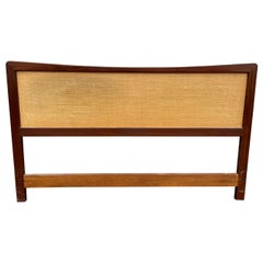 Beautiful Teak Grass Cloth Danish Mid-Century Modern Headboard Queen Denmark