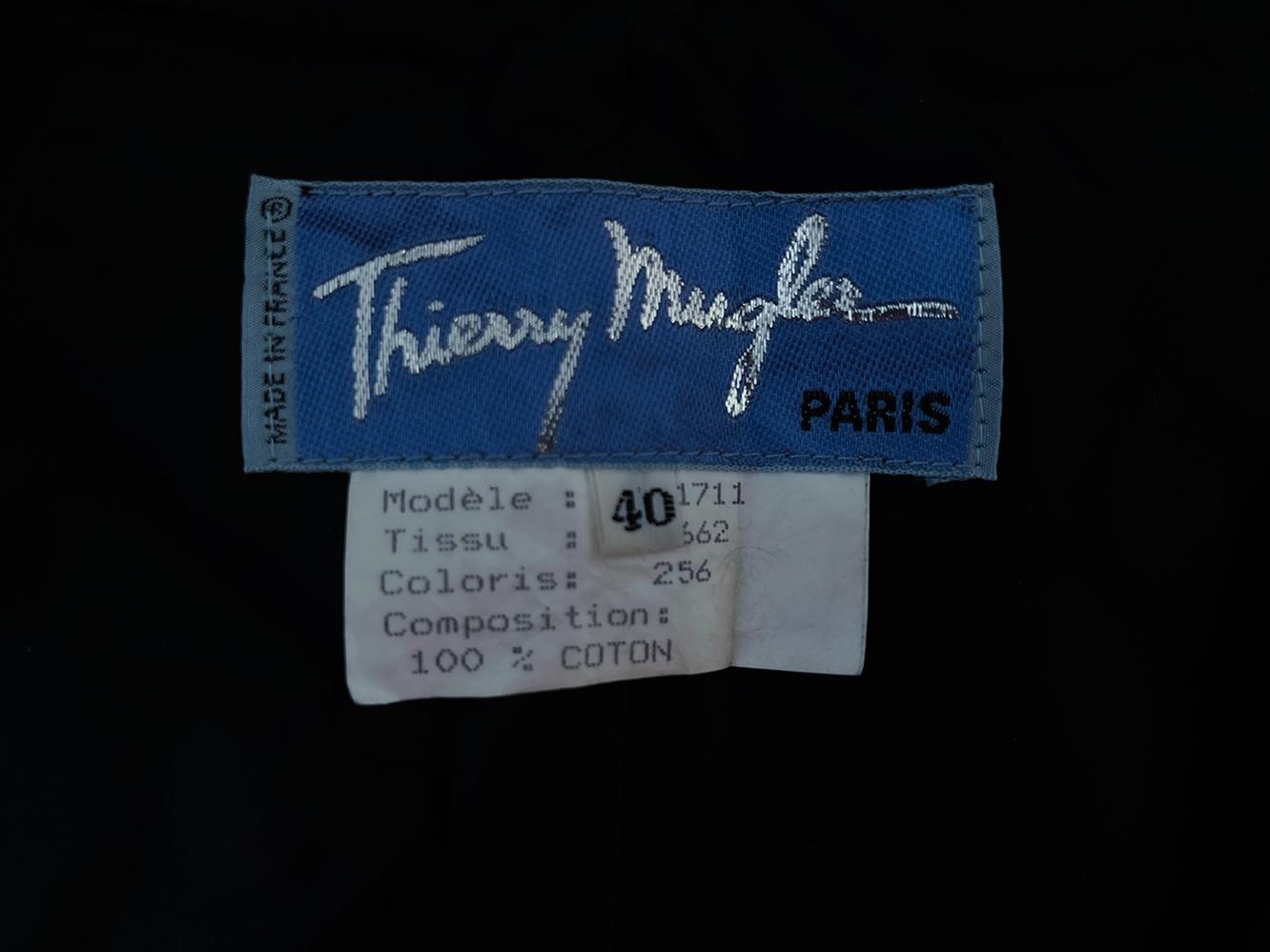 Women's or Men's Beautiful Teasing Thierry Mugler Ensemble Black Velvet Mesh Cutout Skirt Suit