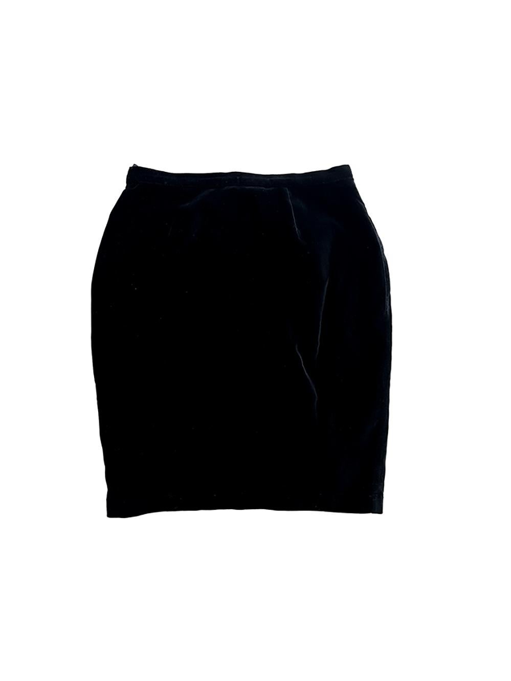 Beautiful Teasing Thierry Mugler Ensemble Black Velvet Mesh Cutout Skirt Suit 2
