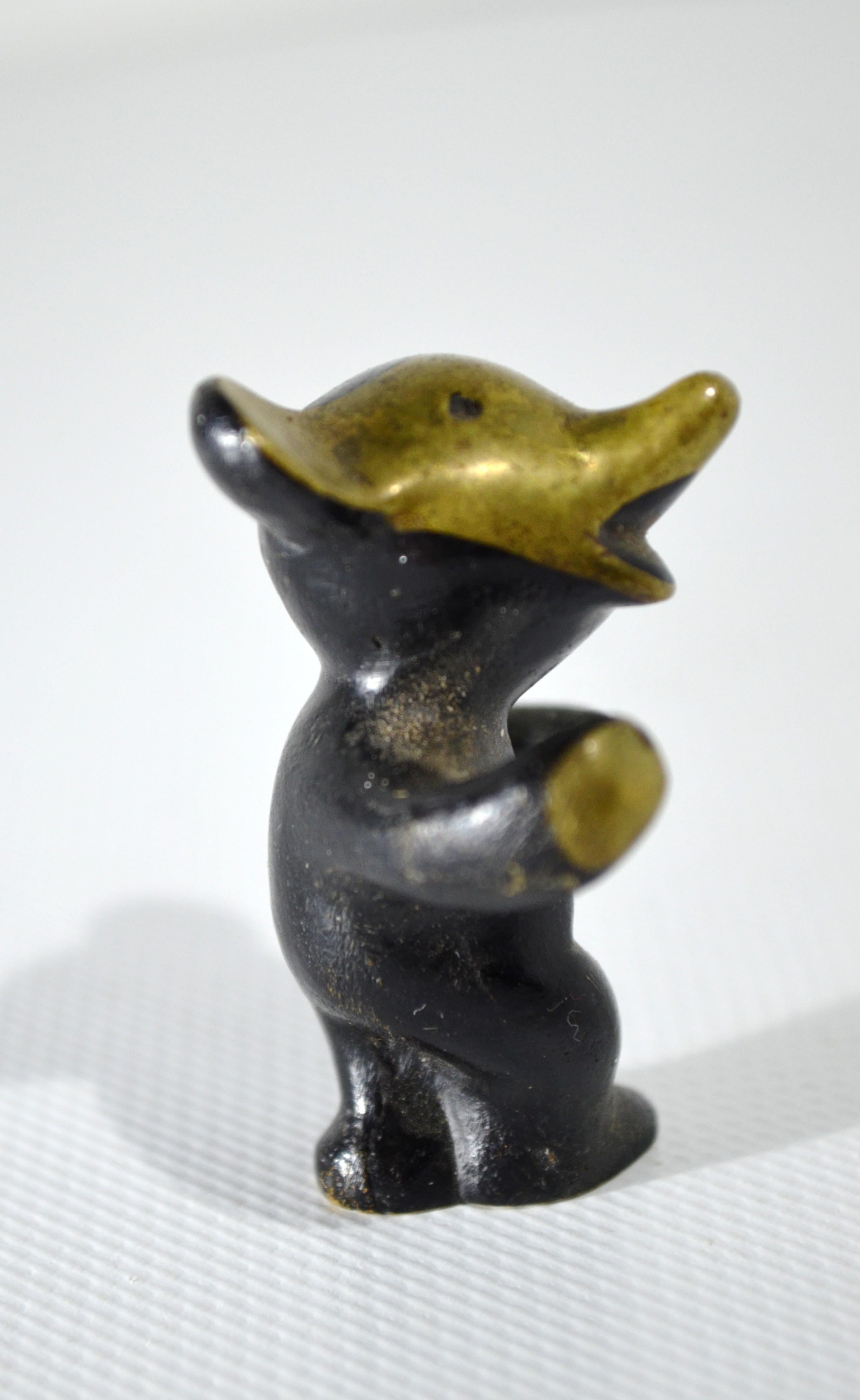 Precioso osito de peluche en negro línea dorada del famoso diseñador Walter Bosse en Bueno estado para la venta en Argenteuil, IDF