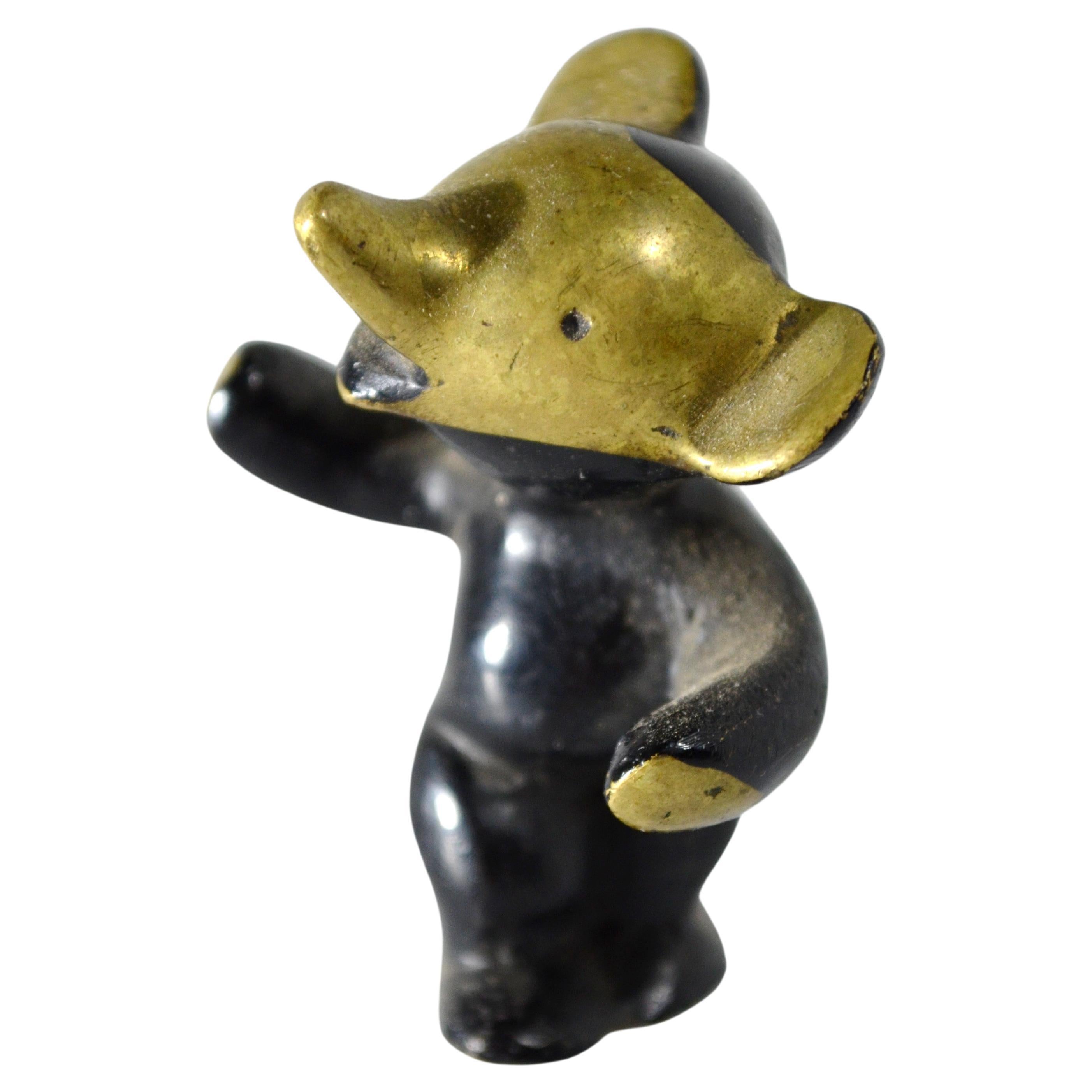 Beautiful Teddy Bear in Black Golden Line from the Famous Designer Walter Bosse For Sale