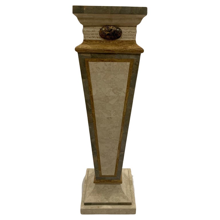 Beautiful Tessellated Stone Columnar Pedestal For Sale