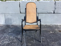 Rare Beautiful Thonet High Back Armchair No 6351 , Black, Cane