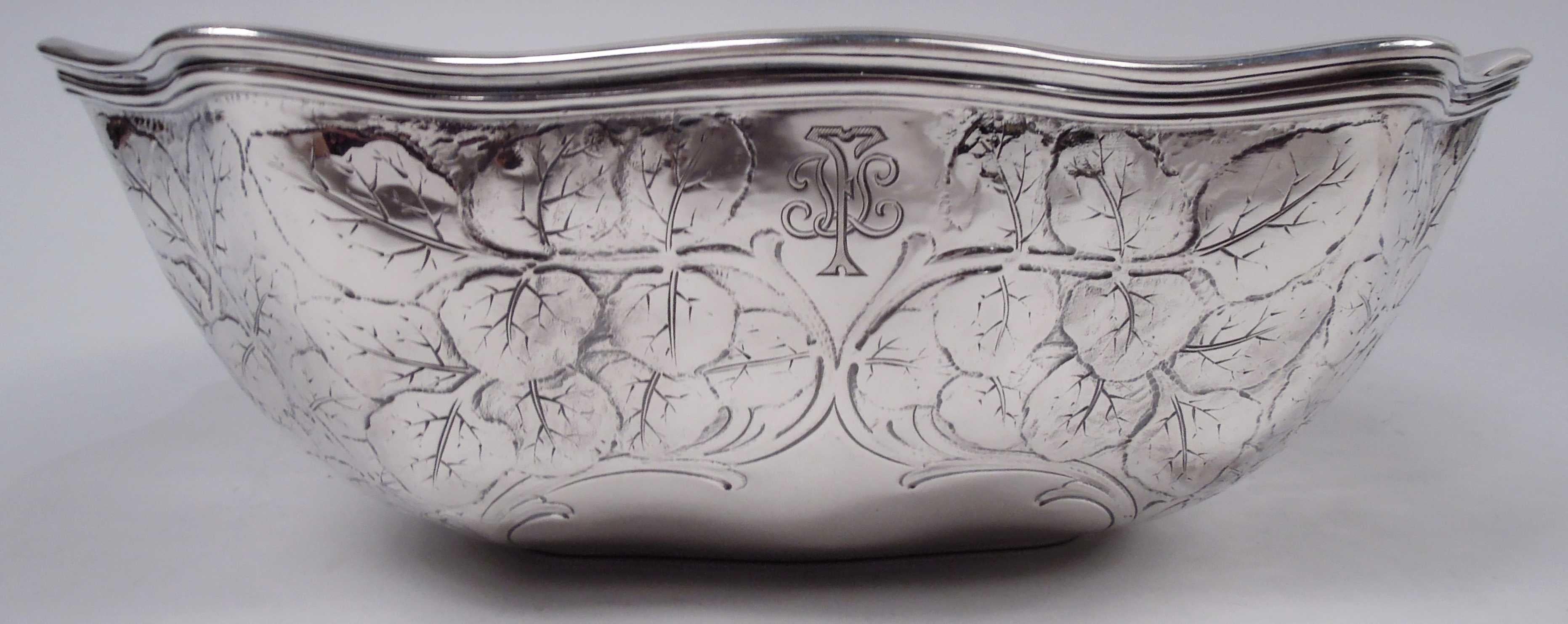 American Beautiful Tiffany Edwardian Art Nouveau Sterling Silver Bowl For Sale