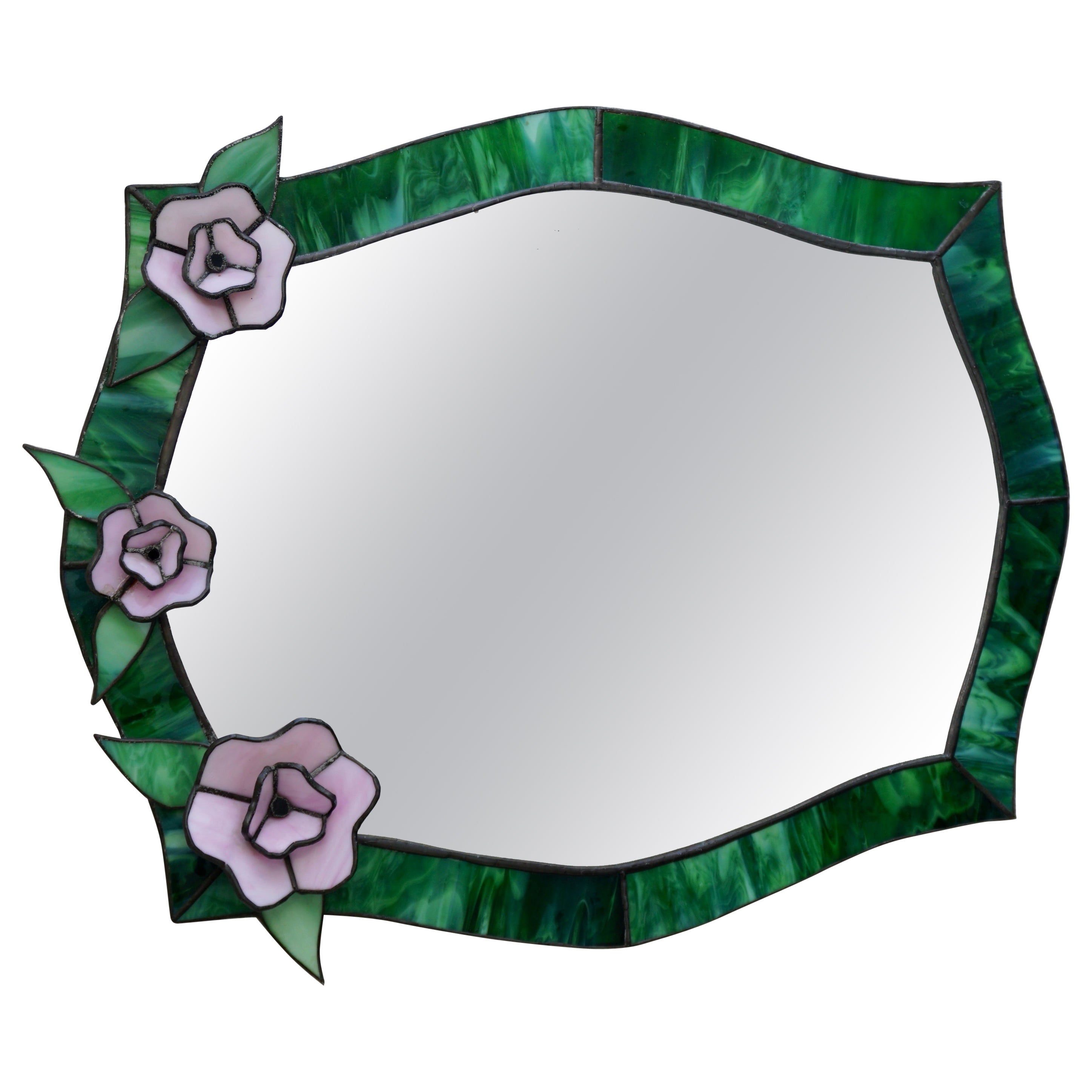 Magnifique miroir Tiffany en verre teinté en vente