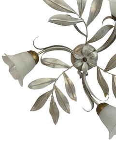 Beautiful Tole Florentine Florence Three Light Flush Mount Koegl Leuchten, 1980s